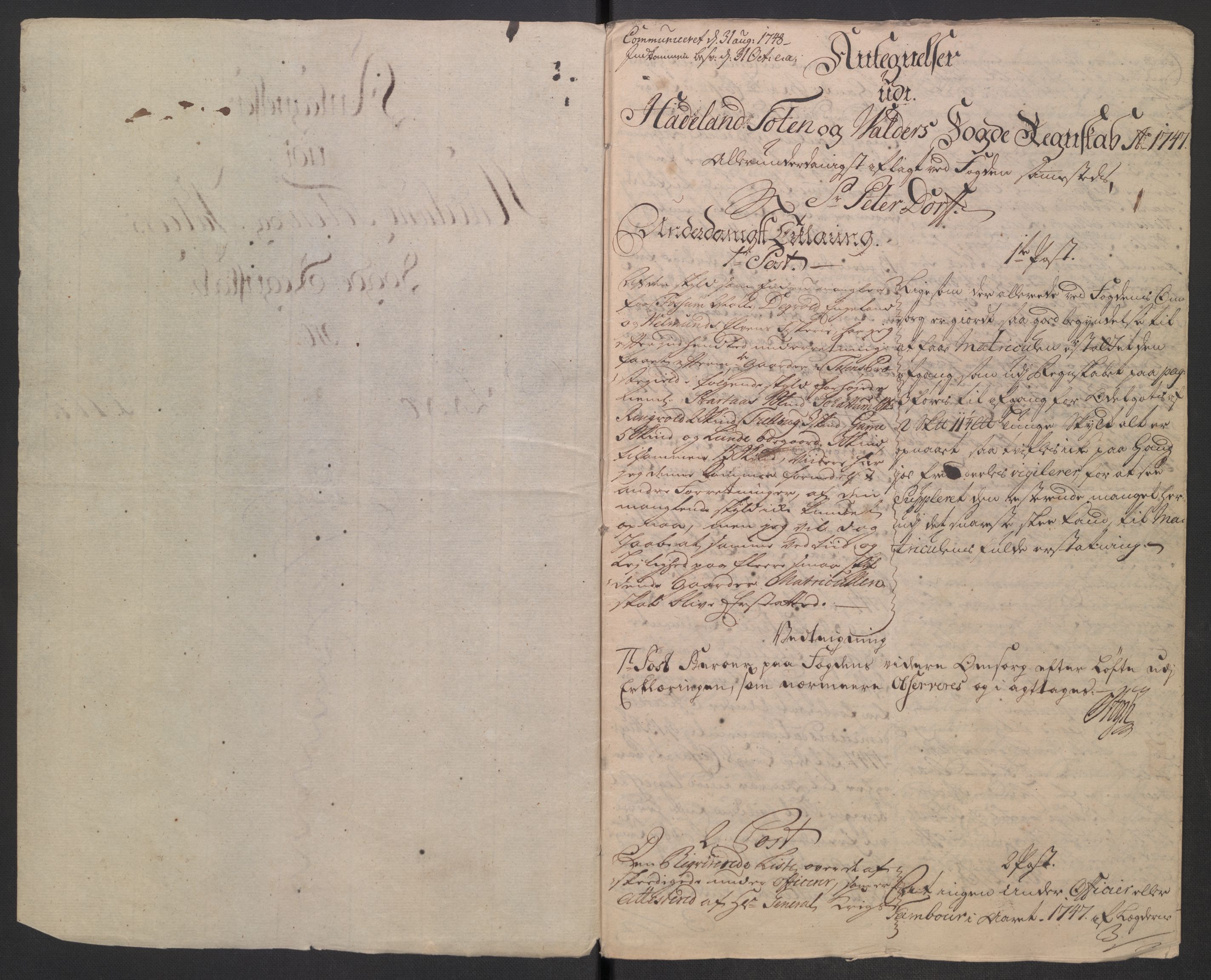 Rentekammeret inntil 1814, Reviderte regnskaper, Fogderegnskap, RA/EA-4092/R18/L1346: Fogderegnskap Hadeland, Toten og Valdres, 1747-1748, p. 249