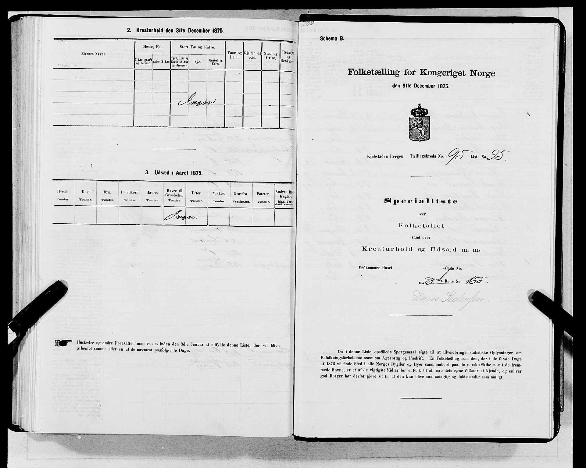 SAB, 1875 census for 1301 Bergen, 1875, p. 5158