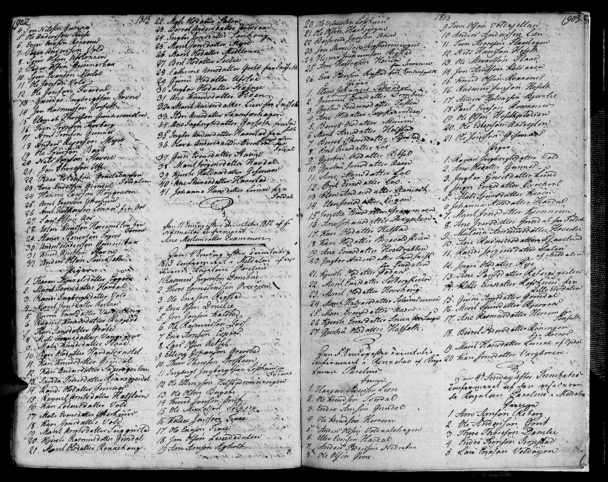 Ministerialprotokoller, klokkerbøker og fødselsregistre - Sør-Trøndelag, SAT/A-1456/672/L0852: Parish register (official) no. 672A05, 1776-1815, p. 902-903