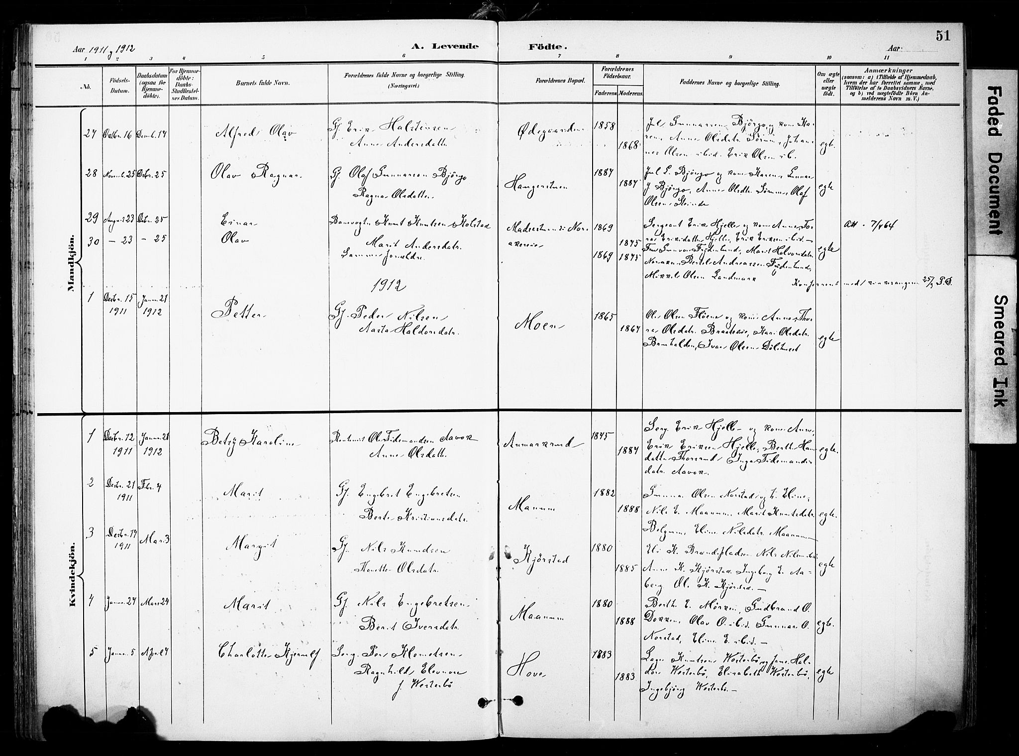 Nord-Aurdal prestekontor, SAH/PREST-132/H/Ha/Haa/L0014: Parish register (official) no. 14, 1896-1912, p. 51
