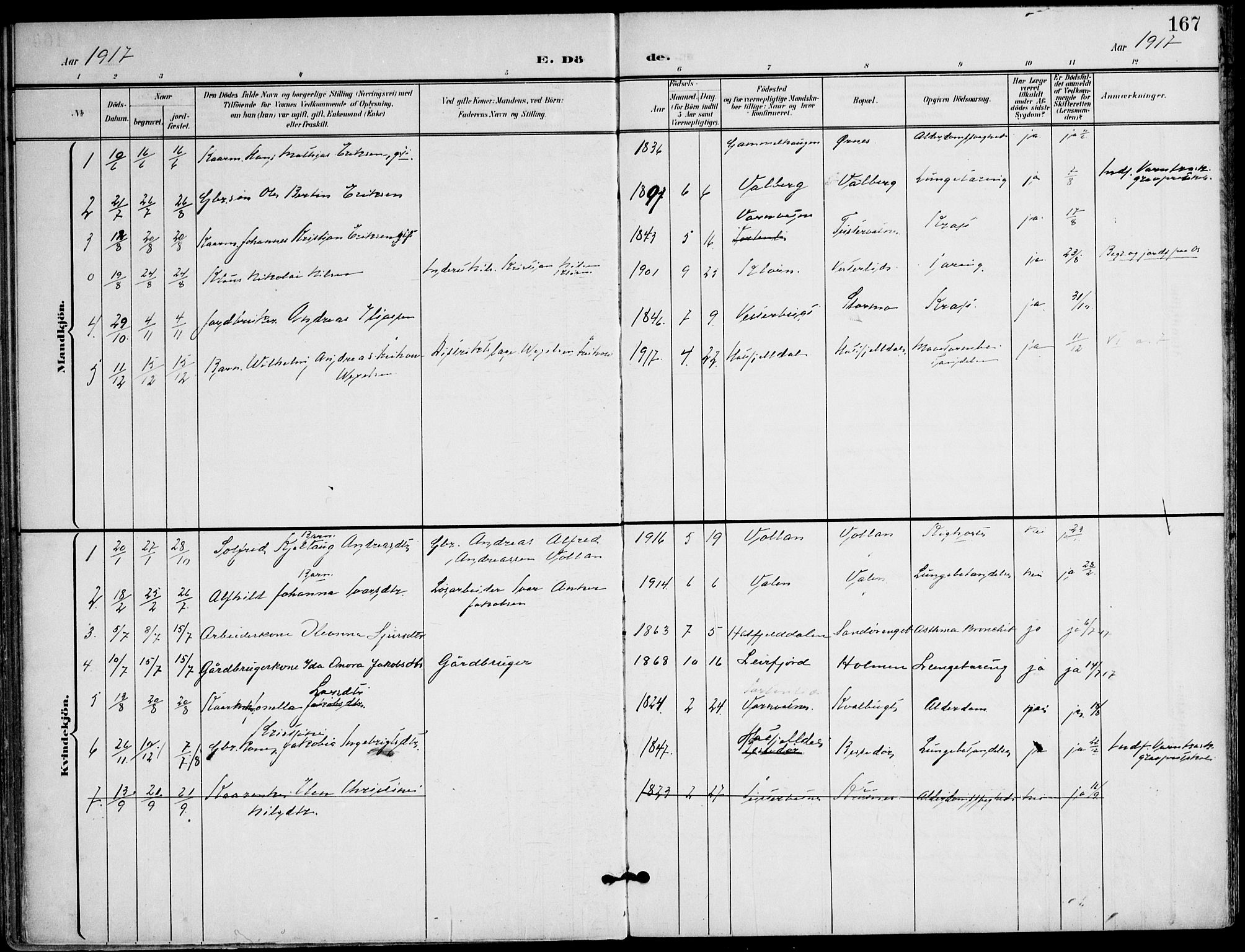 Ministerialprotokoller, klokkerbøker og fødselsregistre - Nordland, AV/SAT-A-1459/823/L0326: Parish register (official) no. 823A03, 1899-1919, p. 167