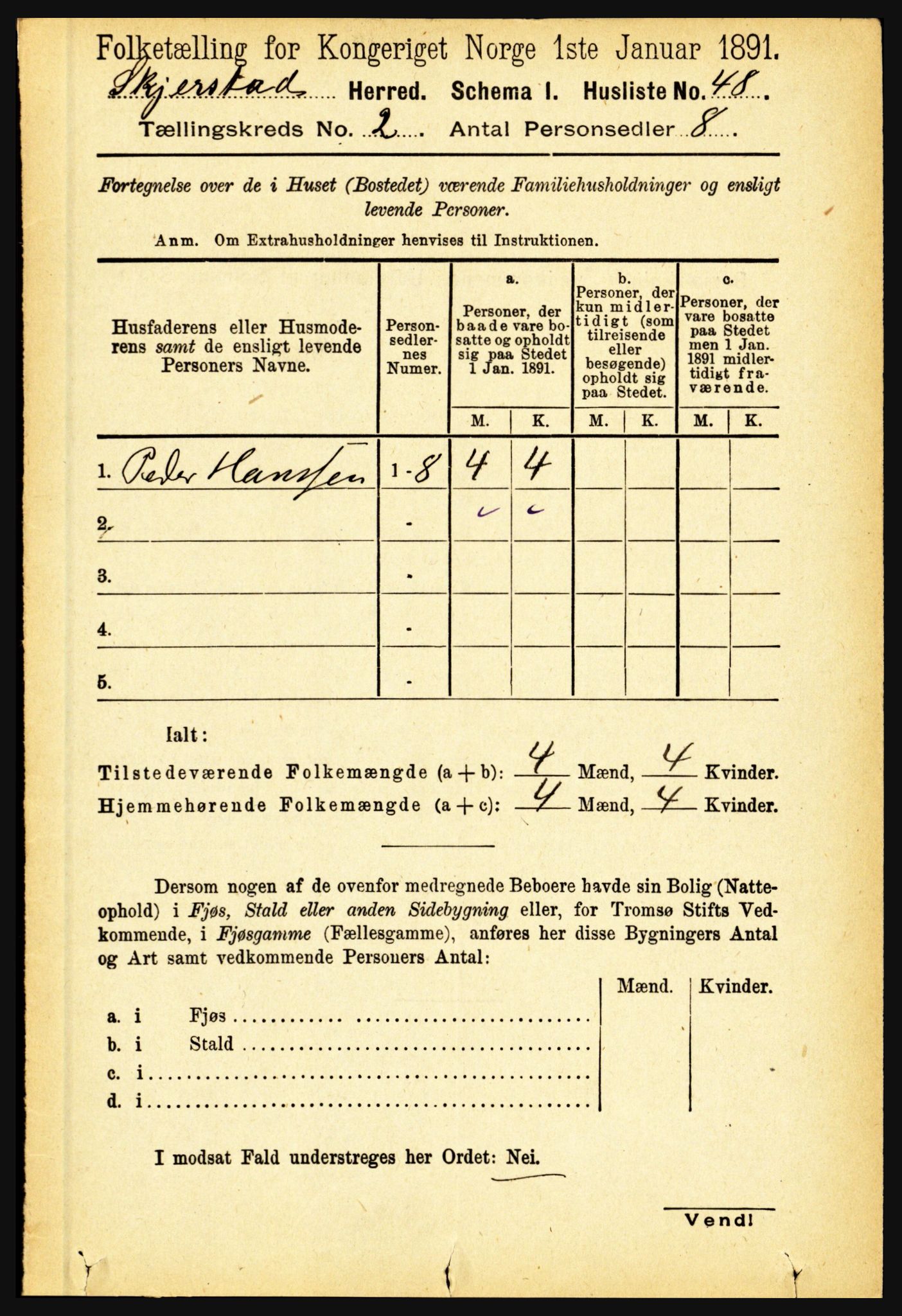 RA, 1891 census for 1842 Skjerstad, 1891, p. 343