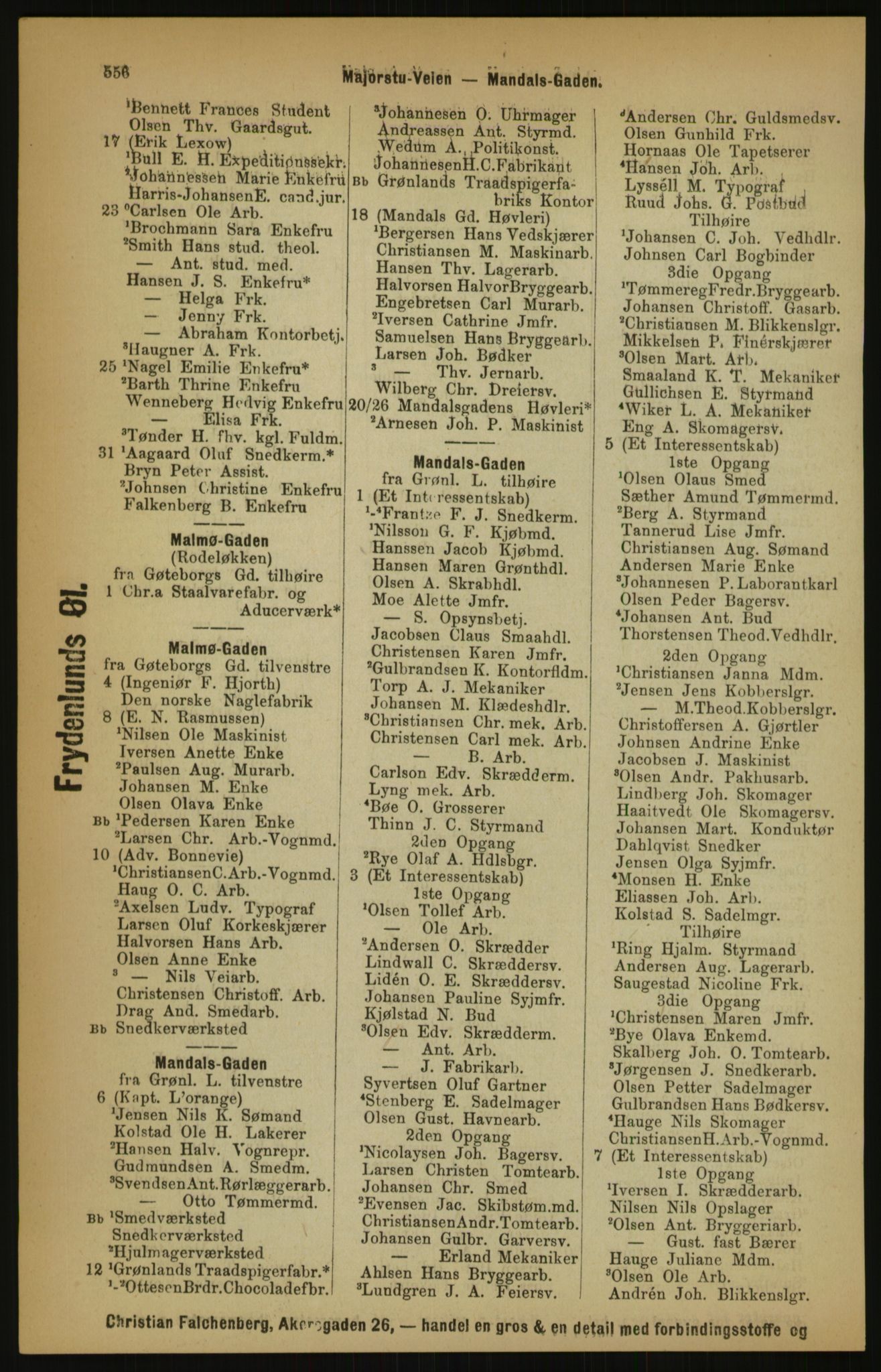 Kristiania/Oslo adressebok, PUBL/-, 1891, p. 556