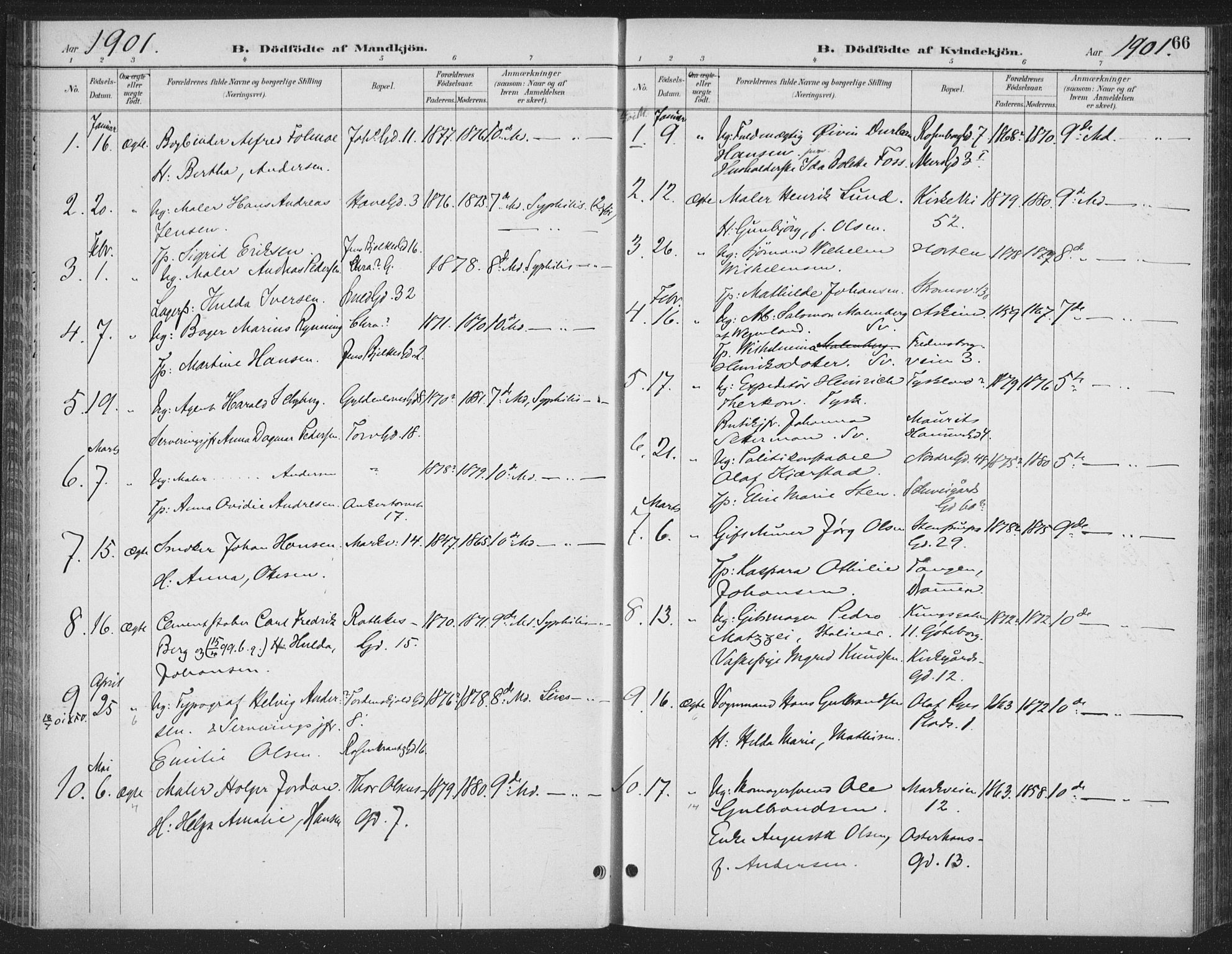 Rikshospitalet prestekontor Kirkebøker, AV/SAO-A-10309b/F/L0010: Parish register (official) no. 10, 1888-1912, p. 66