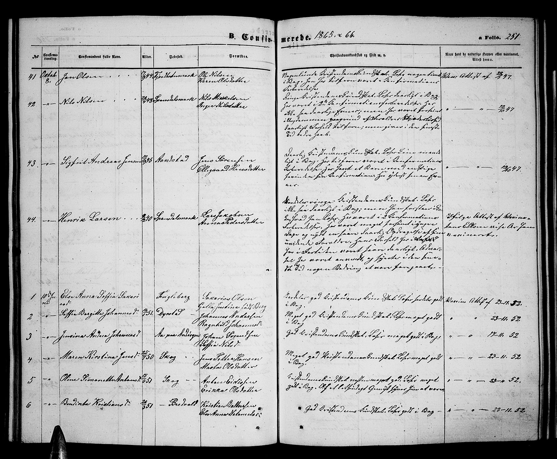 Ibestad sokneprestembete, AV/SATØ-S-0077/H/Ha/Hab/L0005klokker: Parish register (copy) no. 5, 1860-1871, p. 251