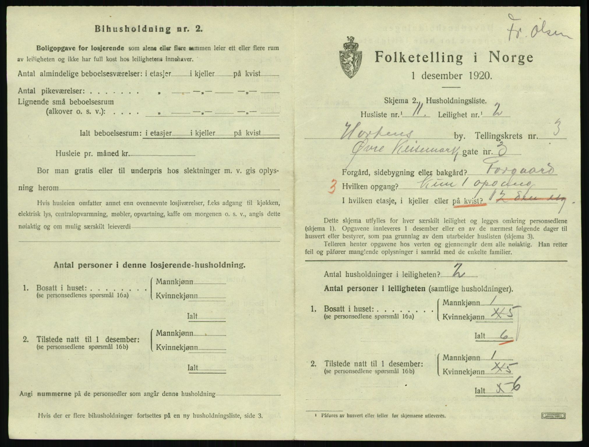 SAKO, 1920 census for Horten, 1920, p. 4169