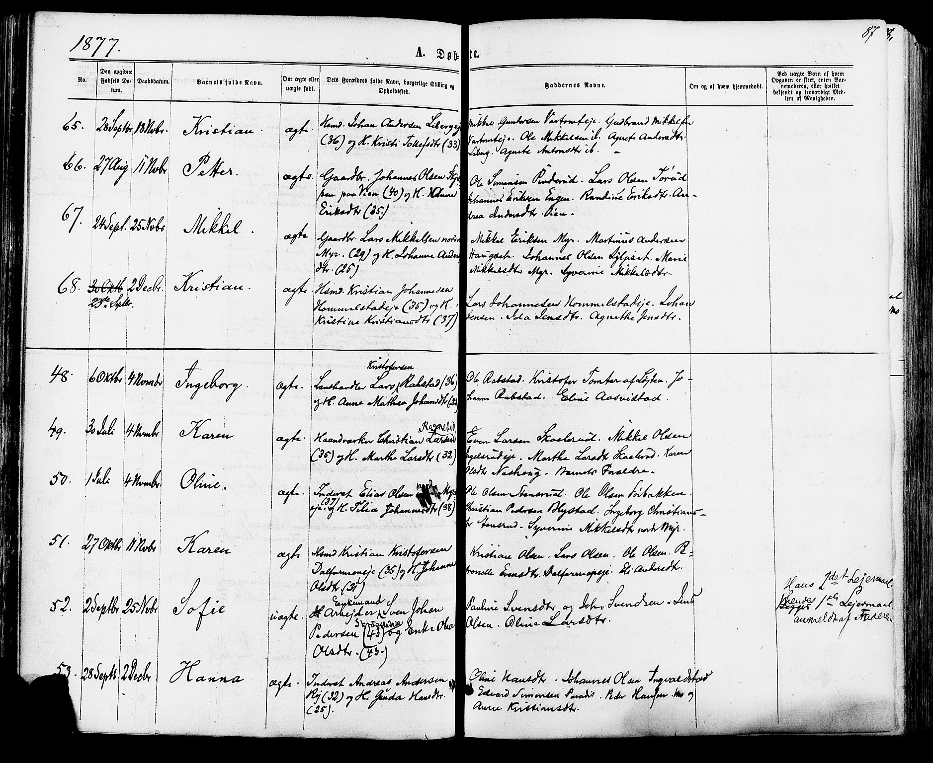 Vang prestekontor, Hedmark, SAH/PREST-008/H/Ha/Haa/L0015: Parish register (official) no. 15, 1871-1885, p. 87