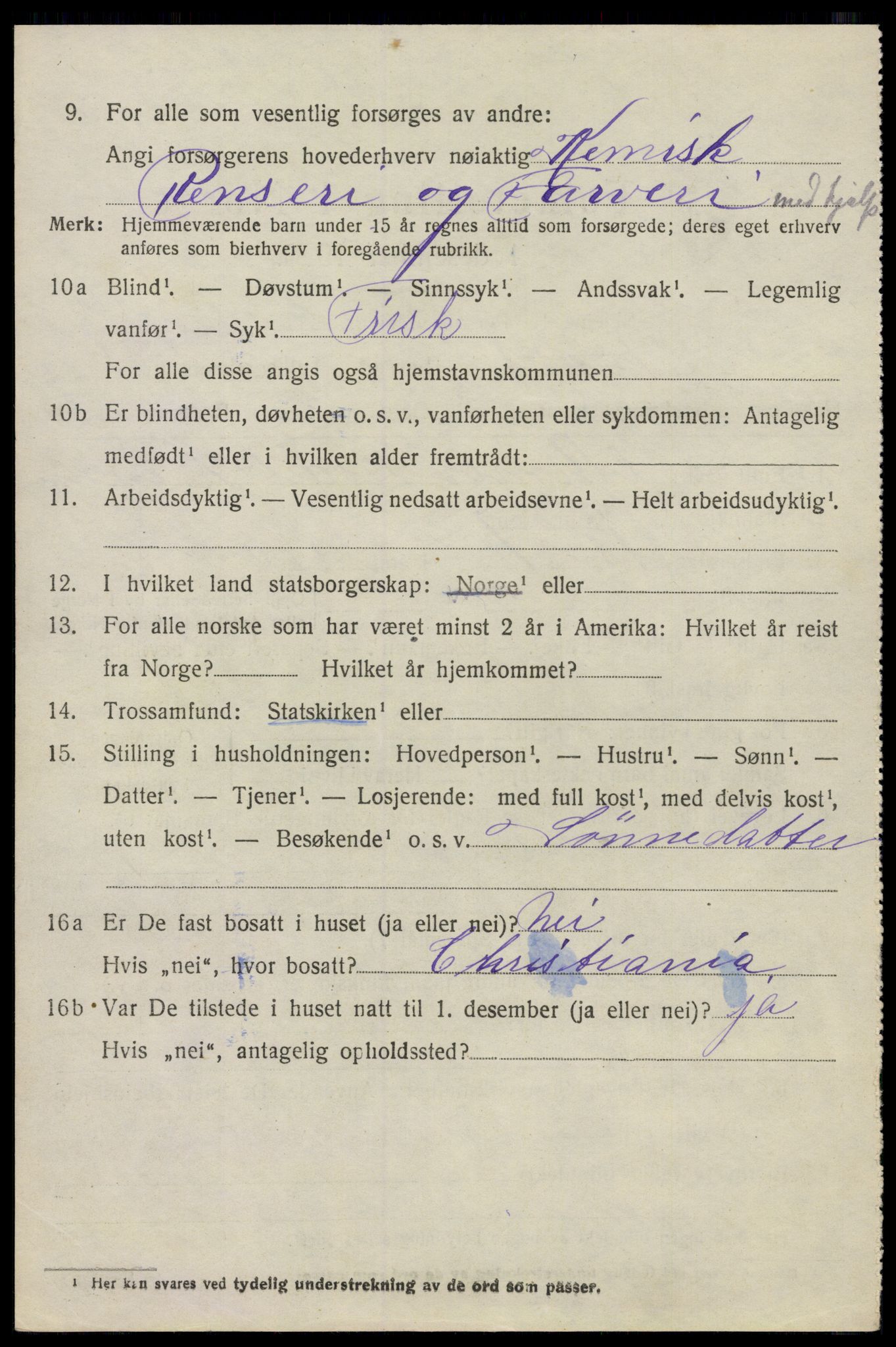 SAO, 1920 census for Moss land district, 1920, p. 6308