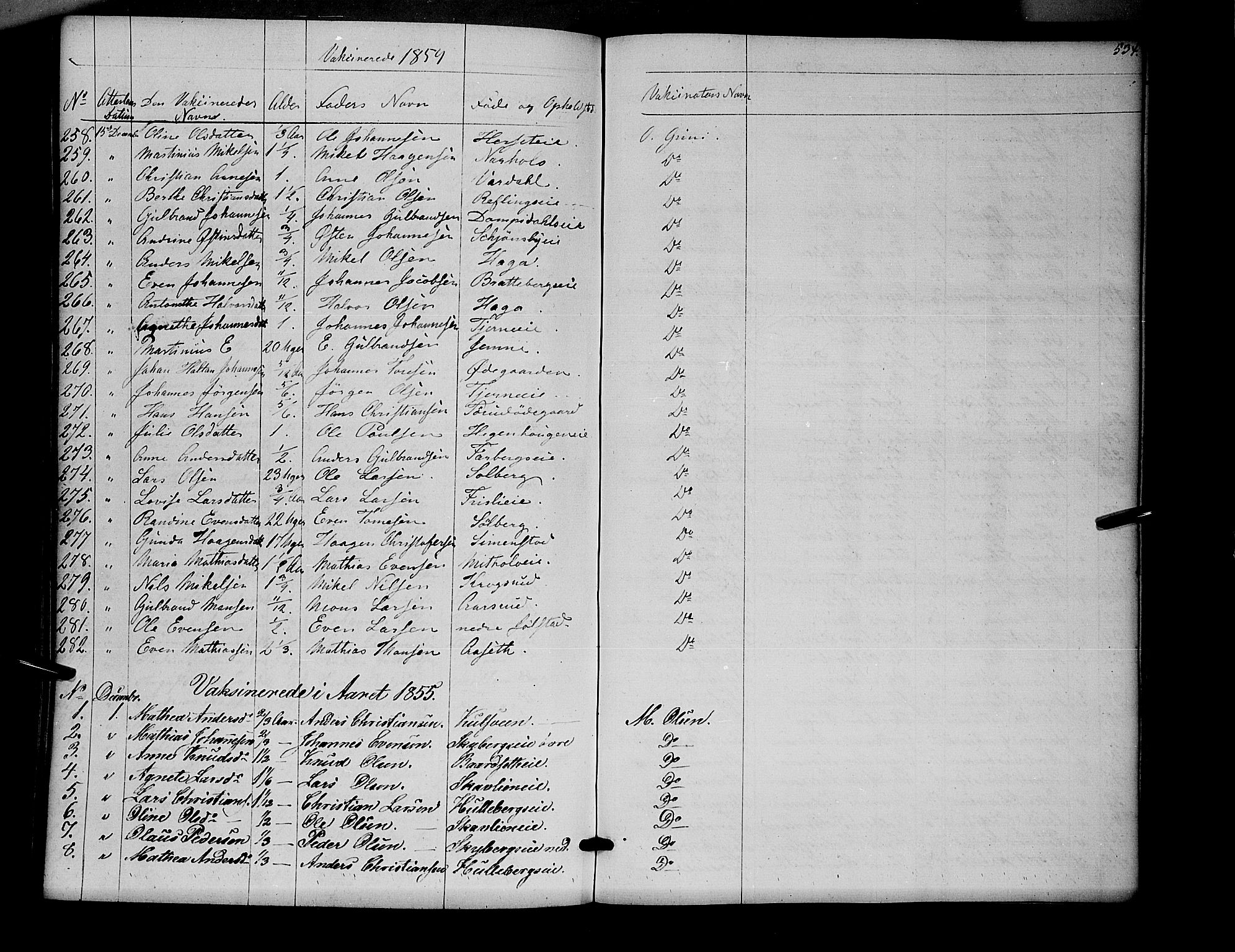 Ringsaker prestekontor, SAH/PREST-014/K/Ka/L0009: Parish register (official) no. 9, 1850-1860, p. 534
