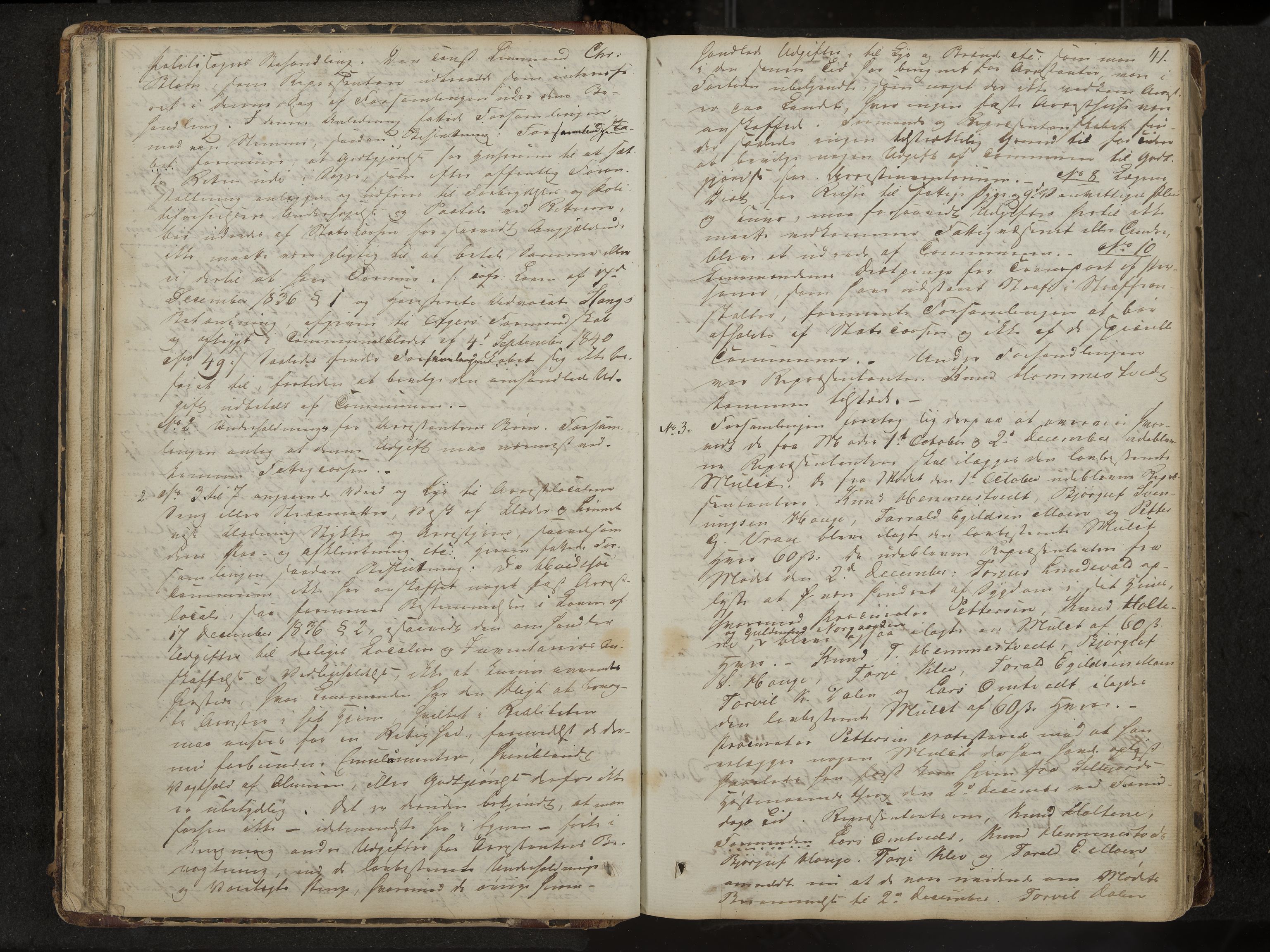 Kviteseid formannskap og sentraladministrasjon, IKAK/0829021/A/Aa/L0001: Møtebok med register, 1837-1866, p. 41