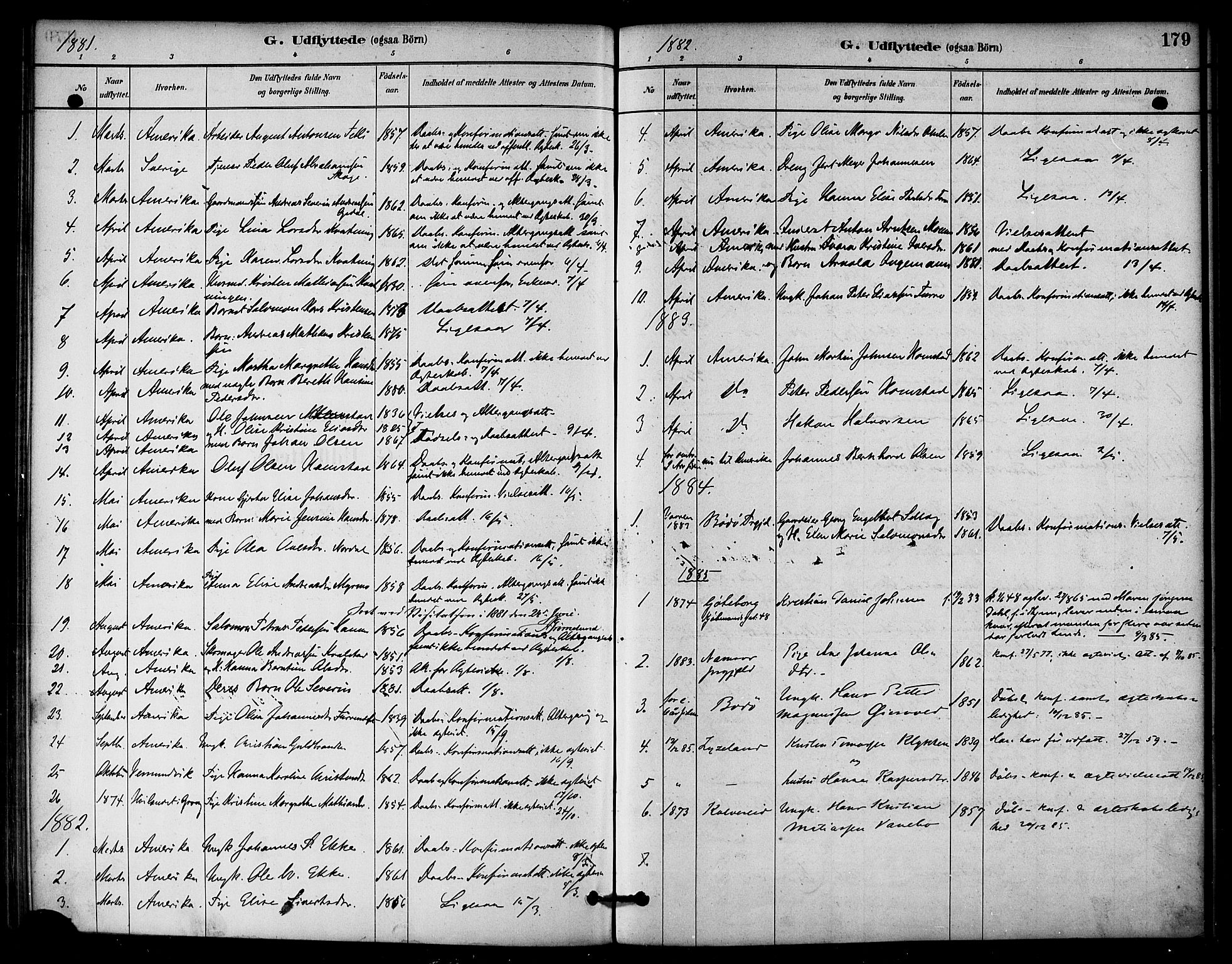 Ministerialprotokoller, klokkerbøker og fødselsregistre - Nord-Trøndelag, SAT/A-1458/766/L0563: Parish register (official) no. 767A01, 1881-1899, p. 179