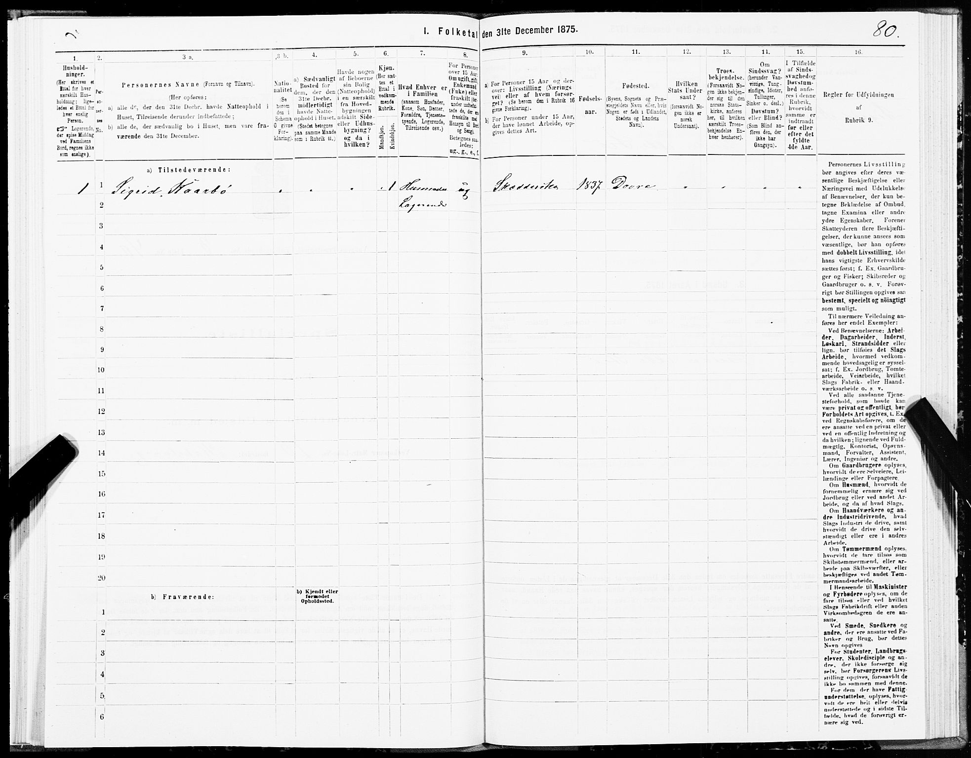 SAT, 1875 census for 1865P Vågan, 1875, p. 2080