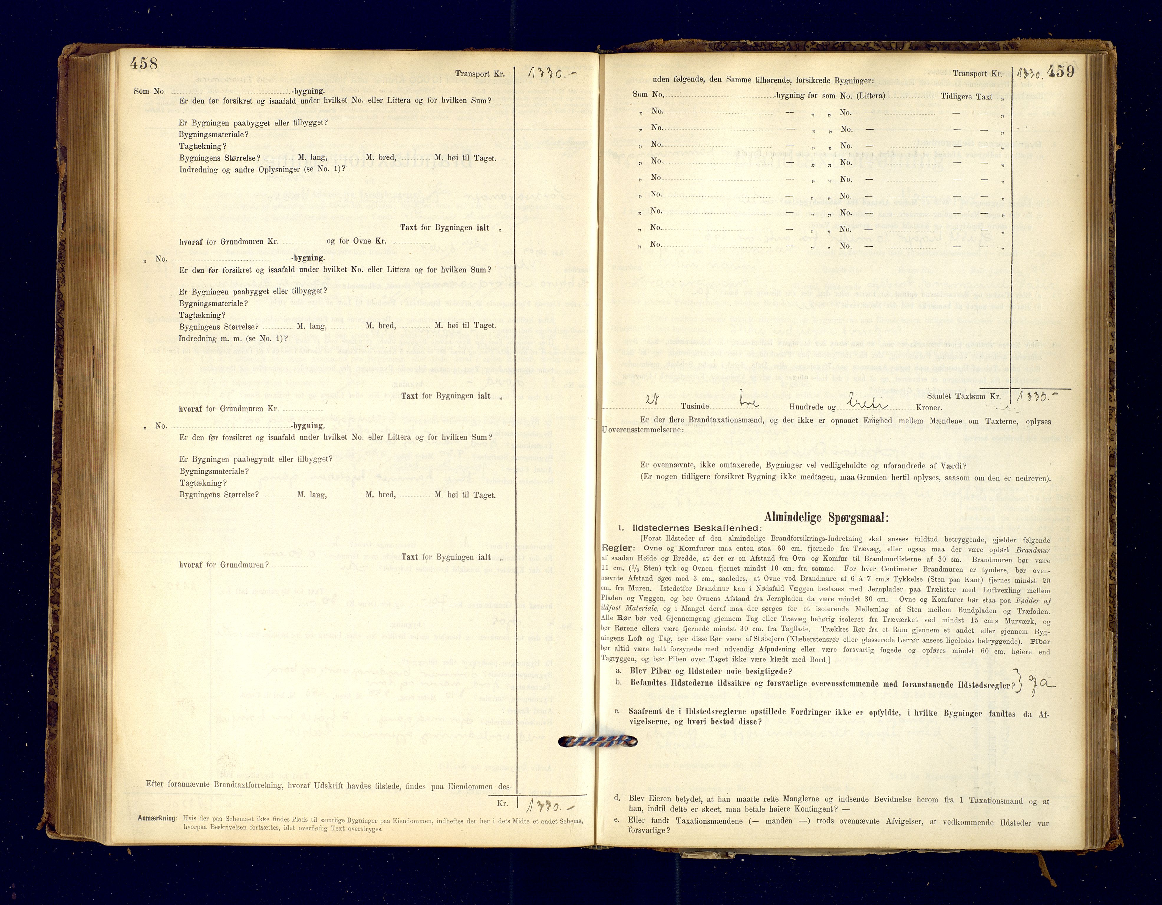 Nord-Varanger (Vadsø) lensmannskontor, SATØ/S-1166/1/Fp/Fpb/L0198: Branntakstprotokoller, 1895-1913, p. 458-459