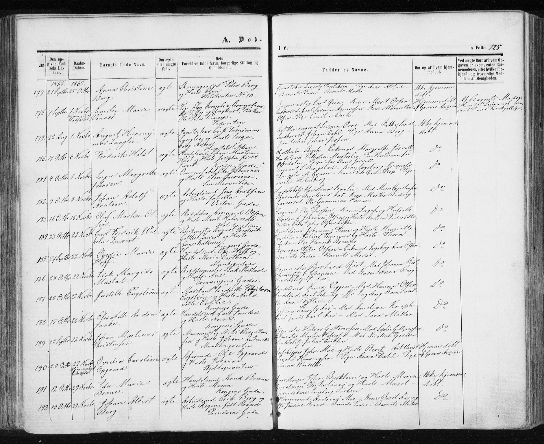 Ministerialprotokoller, klokkerbøker og fødselsregistre - Sør-Trøndelag, SAT/A-1456/601/L0053: Parish register (official) no. 601A21, 1857-1865, p. 125