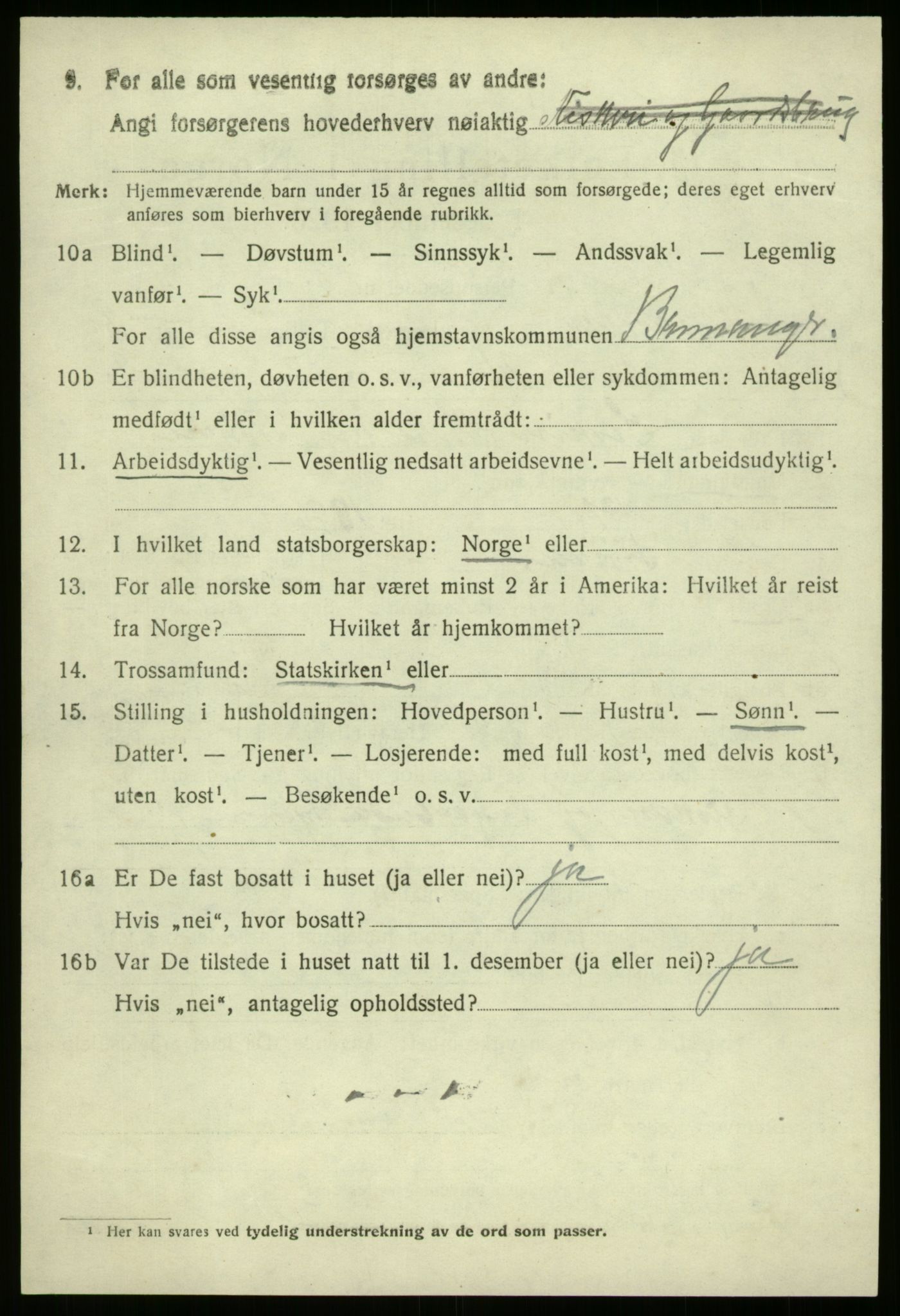 SAB, 1920 census for Bremanger, 1920, p. 2011