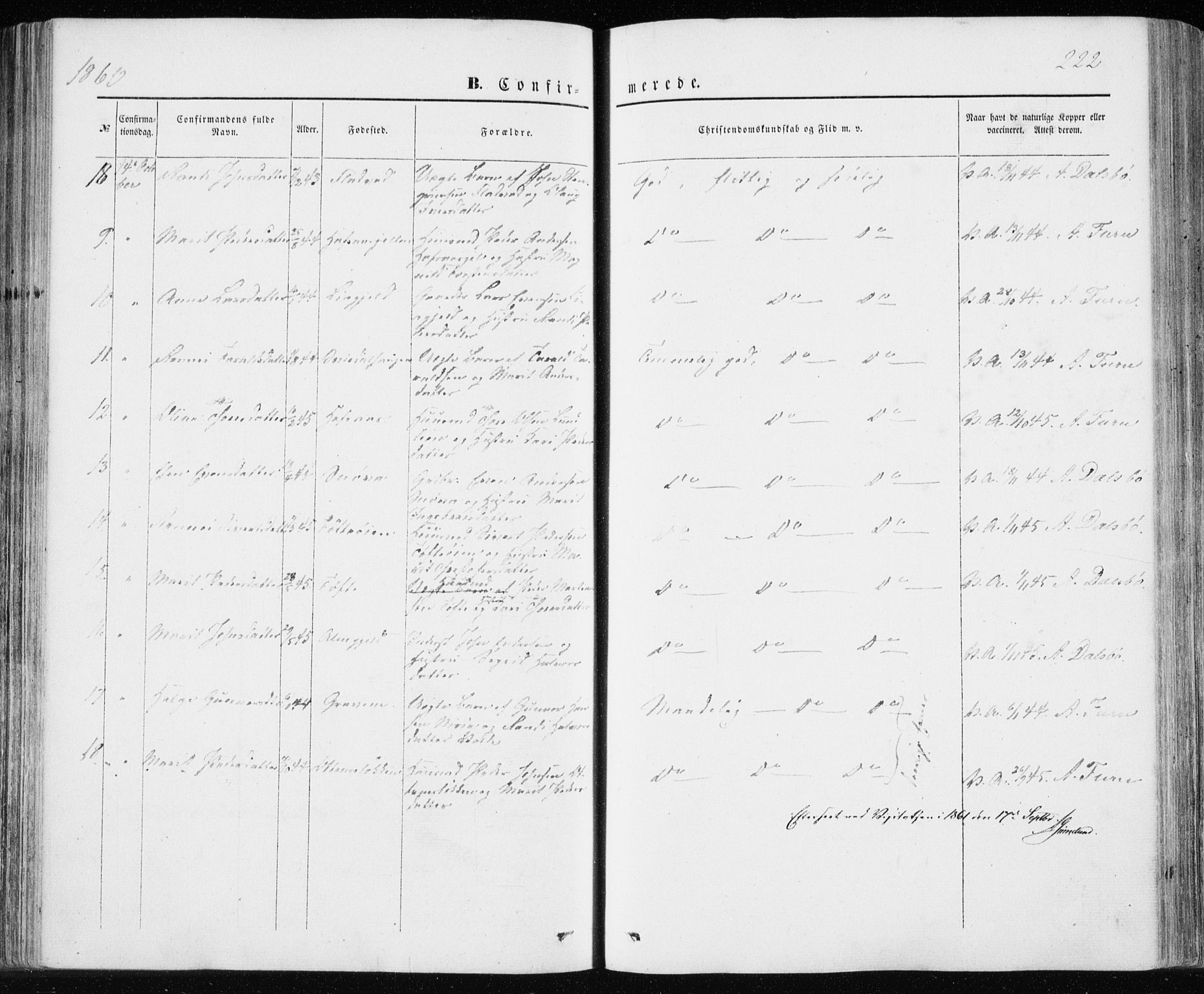Ministerialprotokoller, klokkerbøker og fødselsregistre - Møre og Romsdal, SAT/A-1454/590/L1013: Parish register (official) no. 590A05, 1847-1877, p. 222