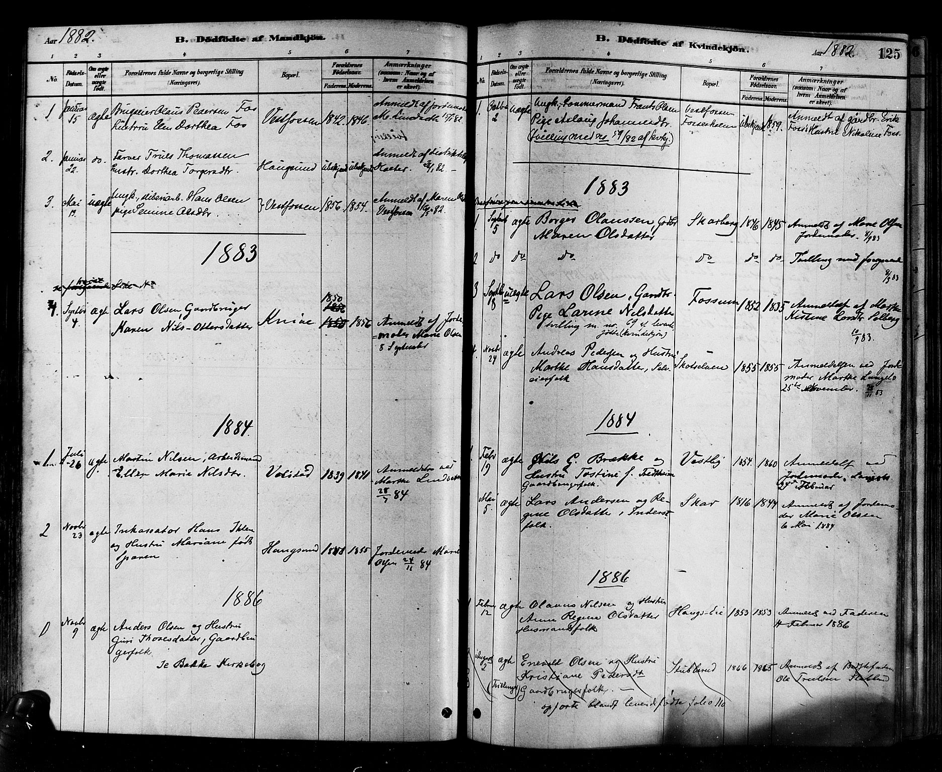 Eiker kirkebøker, SAKO/A-4/F/Fb/L0001: Parish register (official) no. II 1, 1878-1888, p. 125