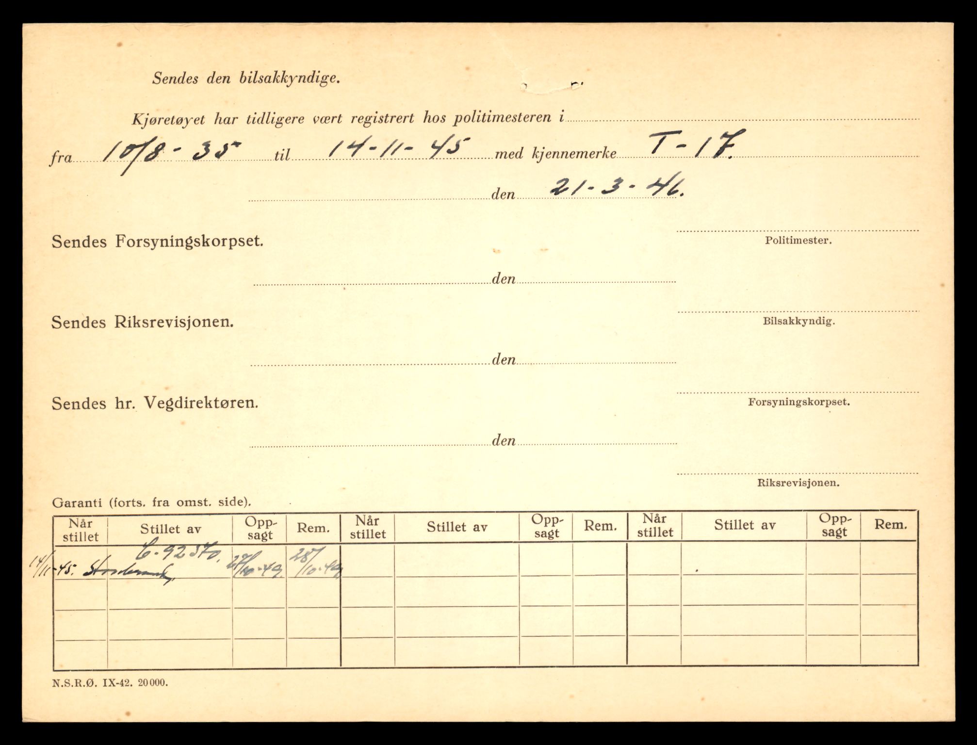 Møre og Romsdal vegkontor - Ålesund trafikkstasjon, AV/SAT-A-4099/F/Fe/L0002: Registreringskort for kjøretøy T 128 - T 231, 1927-1998, p. 2463