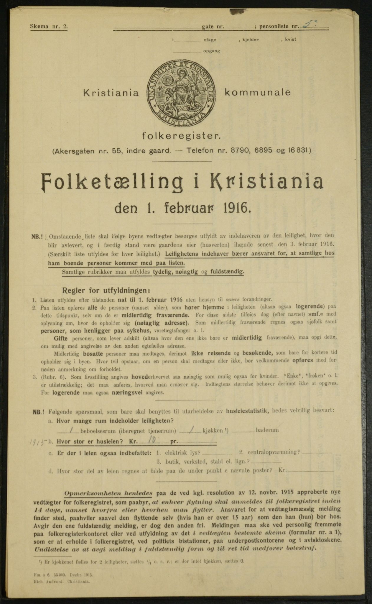 OBA, Municipal Census 1916 for Kristiania, 1916, p. 4057