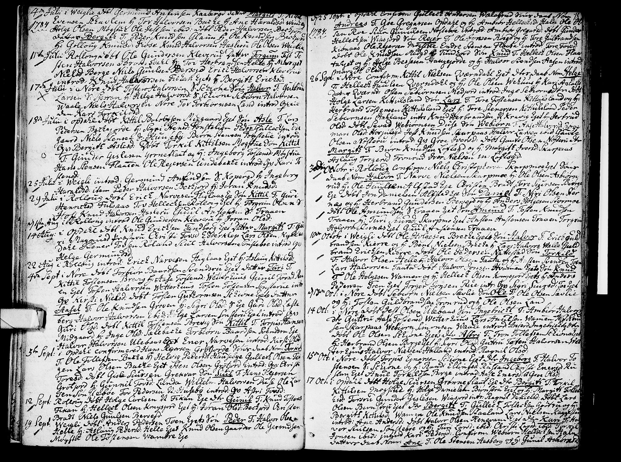 Rollag kirkebøker, AV/SAKO-A-240/F/Fa/L0004: Parish register (official) no. I 4, 1778-1792, p. 18