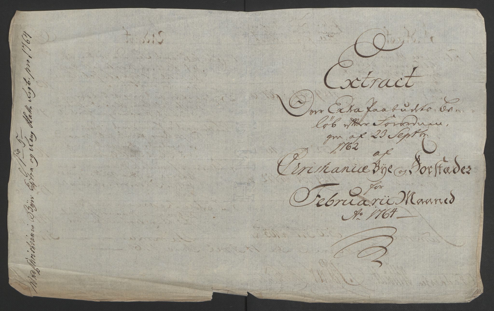 Rentekammeret inntil 1814, Reviderte regnskaper, Byregnskaper, AV/RA-EA-4066/R/Re/L0072/0001: [E13] Kontribusjonsregnskap / Ekstraskatt, 1763-1764, p. 284