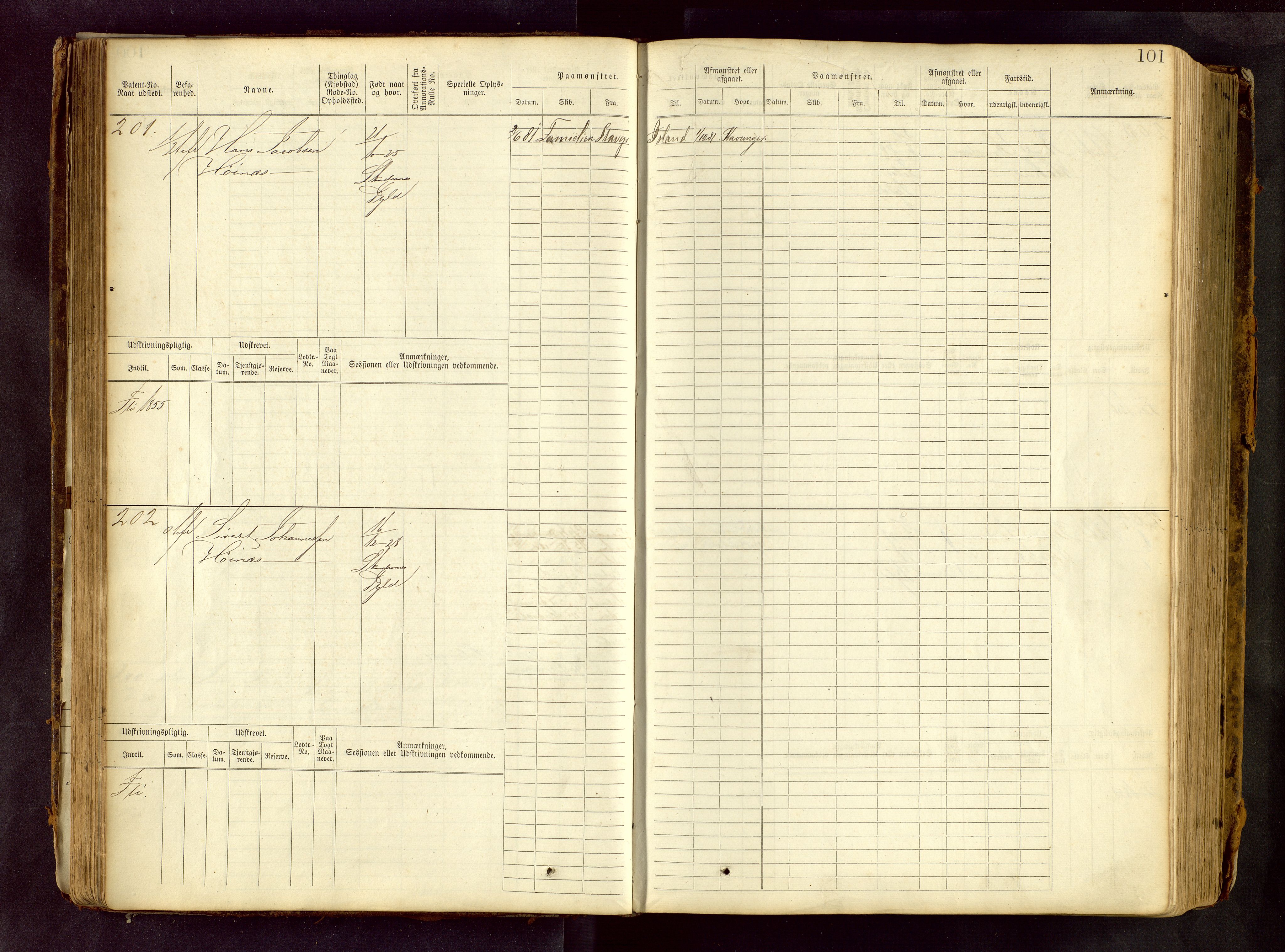 Haugesund sjømannskontor, AV/SAST-A-102007/F/Fb/Fbb/L0001: Sjøfartsrulle Skudenes krets No 1 - 958, 1860-1948, p. 101