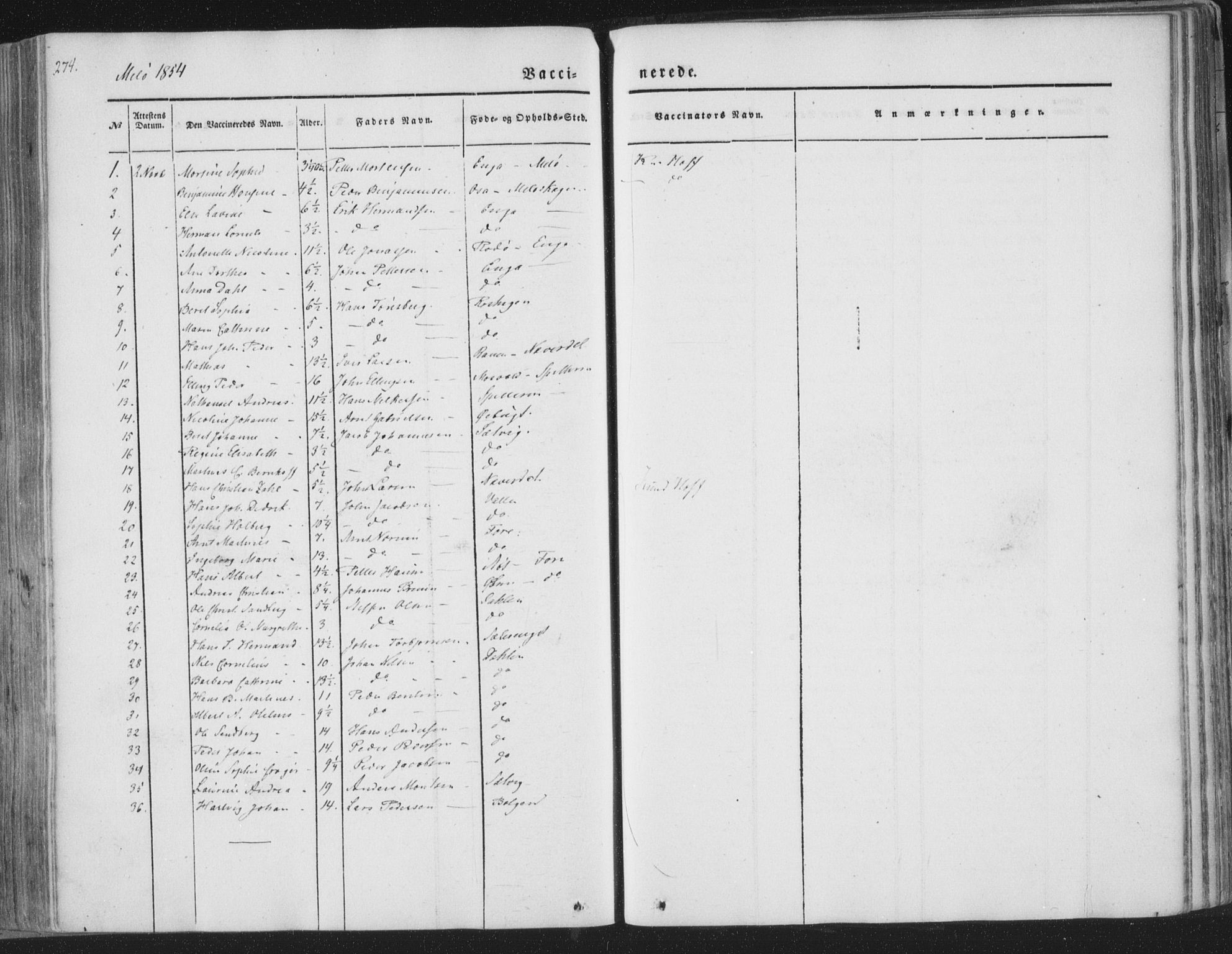 Ministerialprotokoller, klokkerbøker og fødselsregistre - Nordland, SAT/A-1459/841/L0604: Parish register (official) no. 841A09 /2, 1845-1862, p. 274