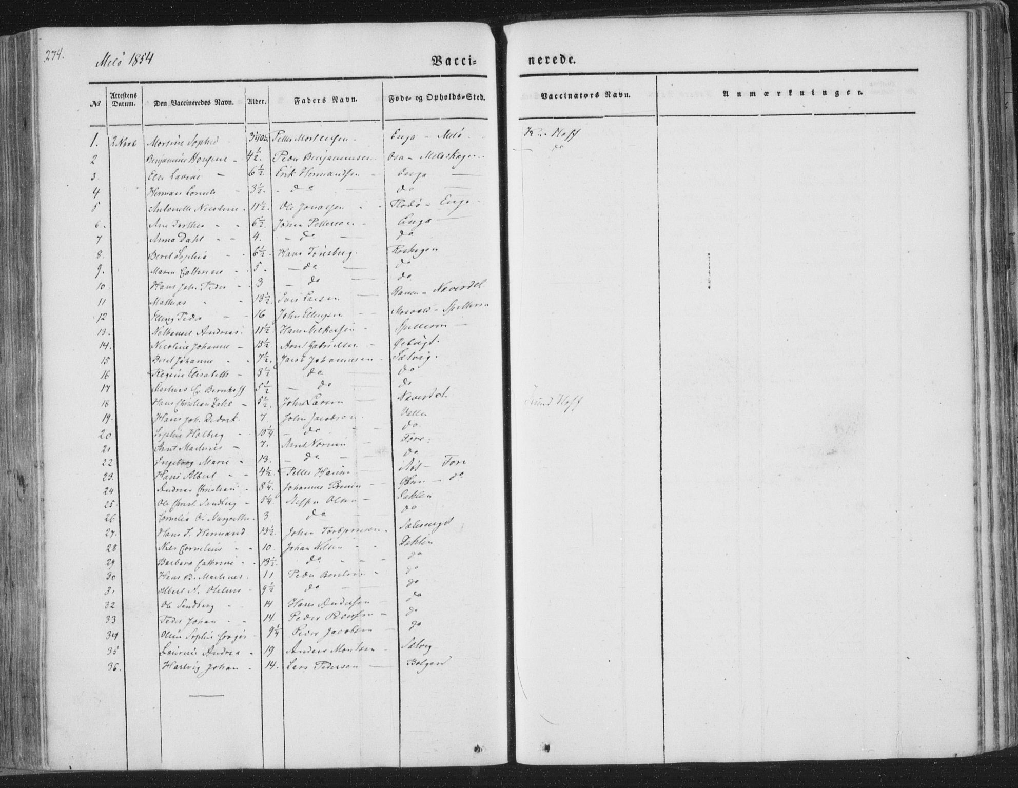 Ministerialprotokoller, klokkerbøker og fødselsregistre - Nordland, AV/SAT-A-1459/841/L0604: Parish register (official) no. 841A09 /2, 1845-1862, p. 274