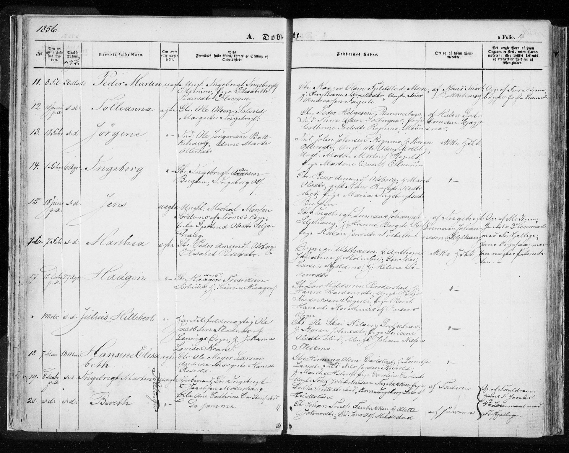Målselv sokneprestembete, SATØ/S-1311/G/Ga/Gaa/L0003kirke: Parish register (official) no. 3, 1853-1863, p. 19