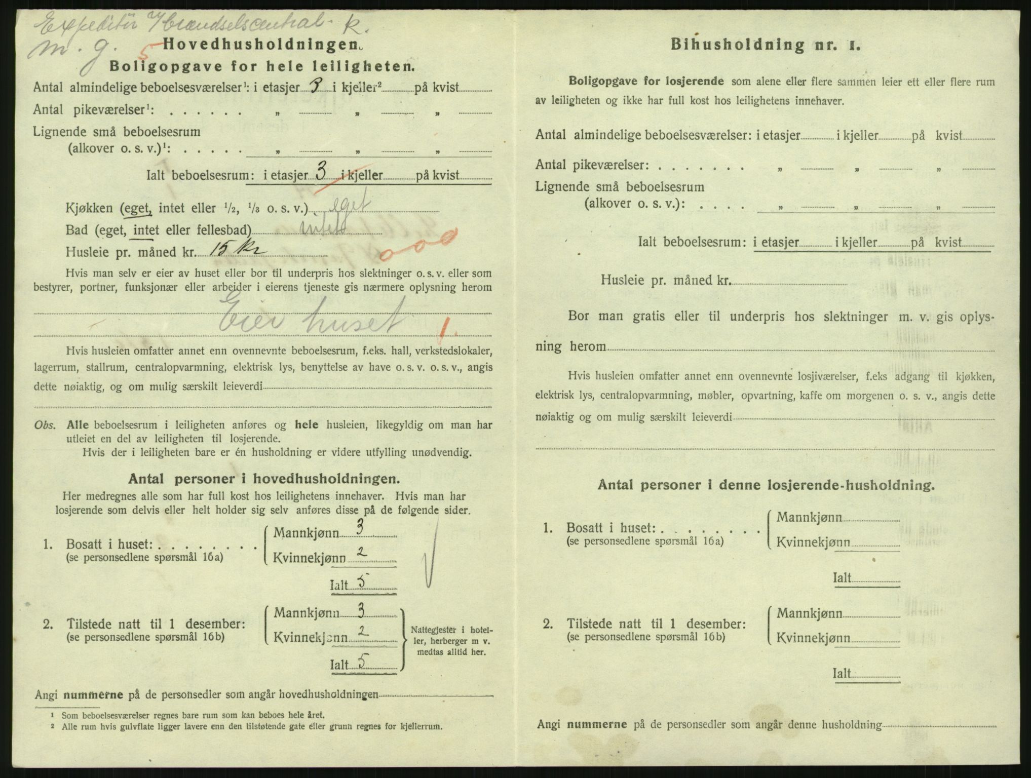 SAH, 1920 census for Lillehammer, 1920, p. 2951