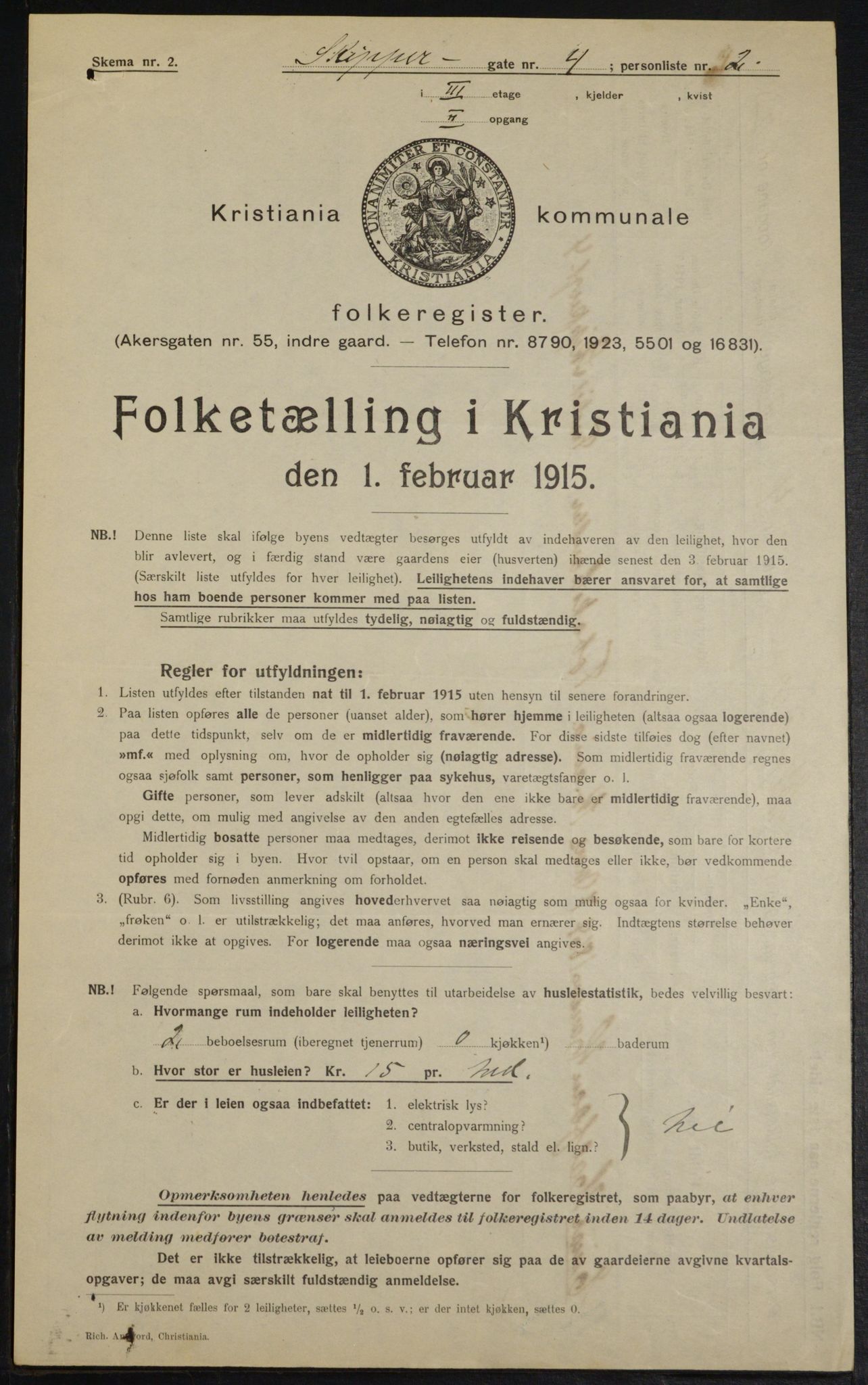 OBA, Municipal Census 1915 for Kristiania, 1915, p. 95351