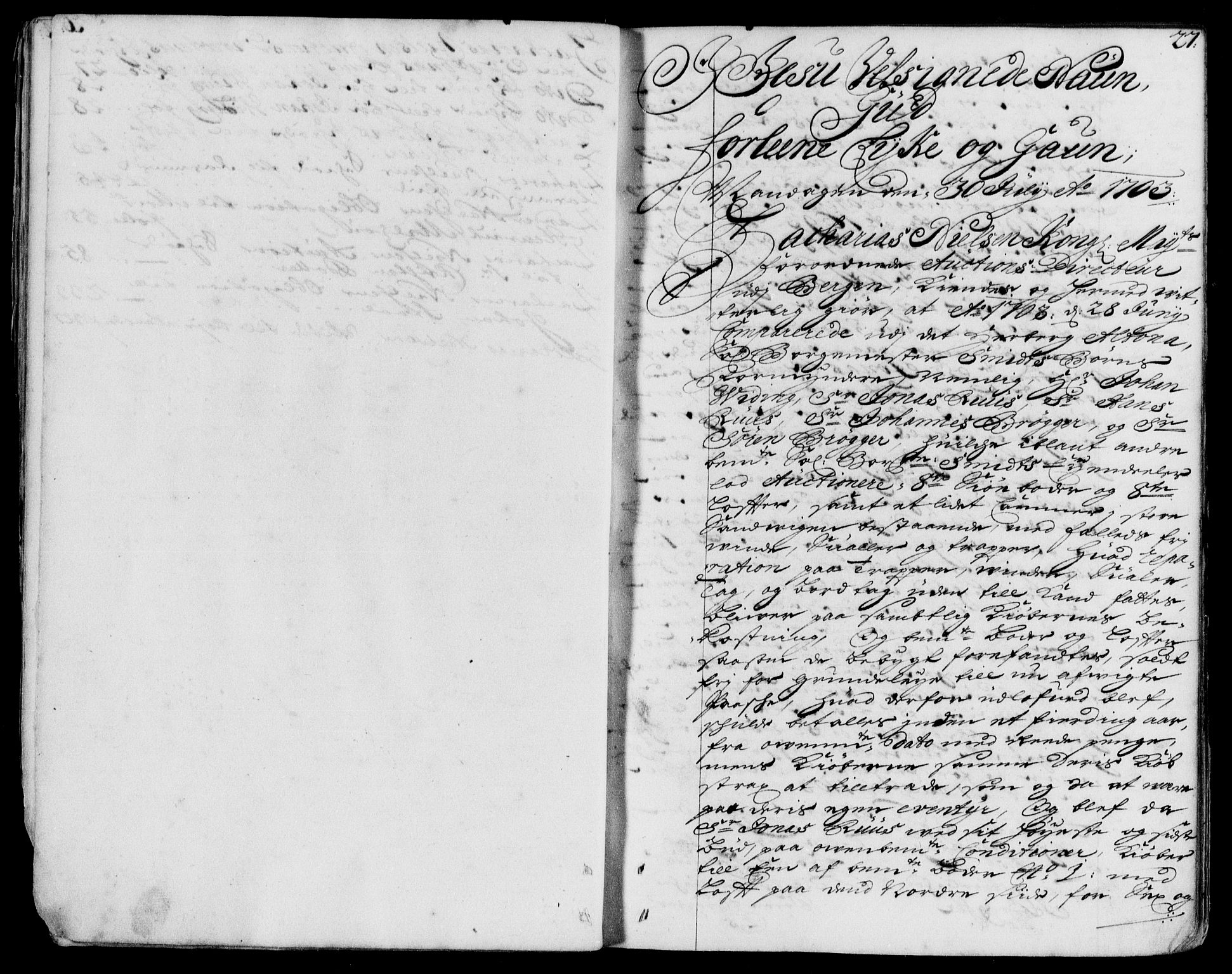 Byfogd og Byskriver i Bergen, SAB/A-3401/03/03Ba/L0005: Mortgage book no. II.B.a.5, 1703-1707, p. 27
