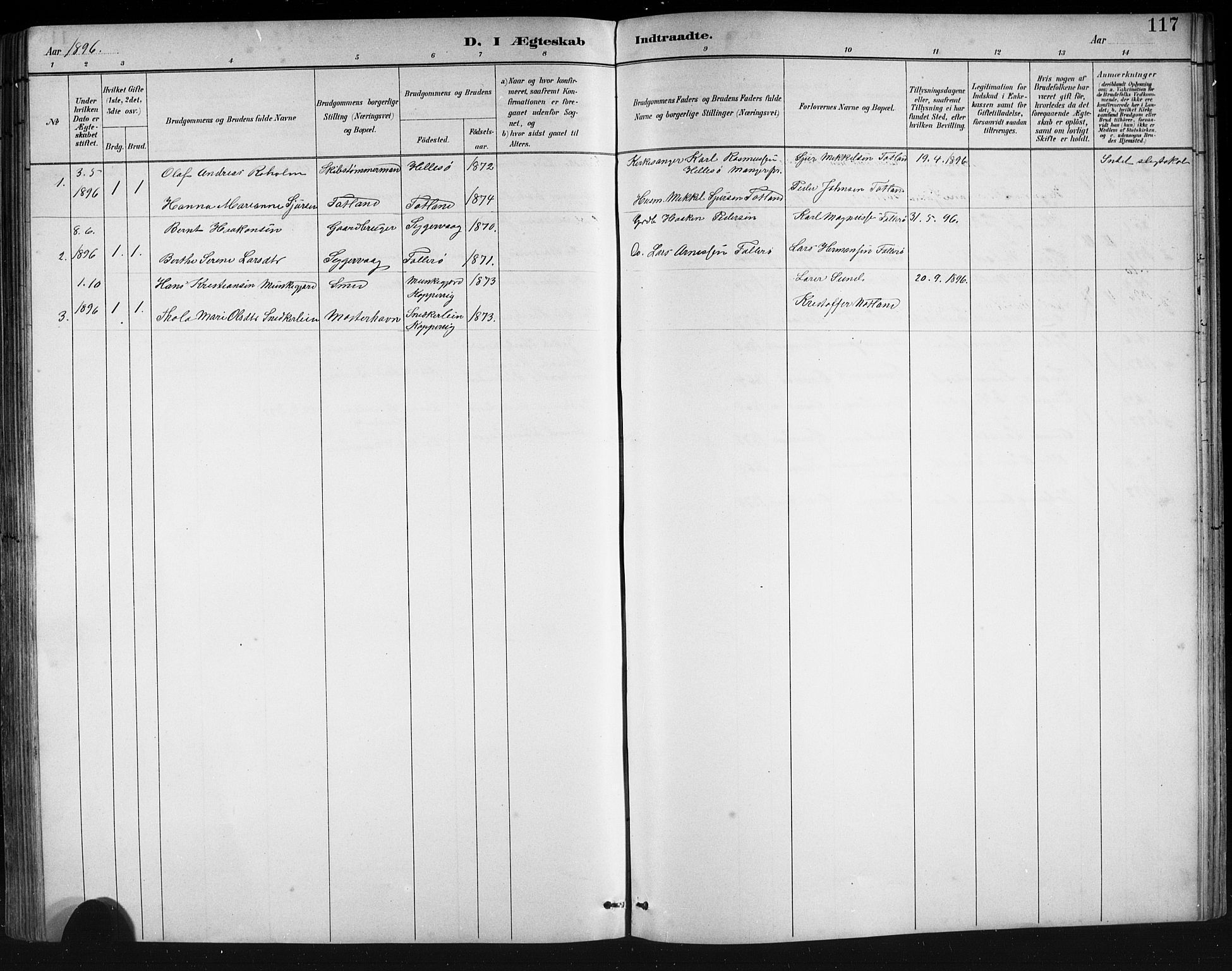 Finnås sokneprestembete, AV/SAB-A-99925/H/Ha/Hab/Haba/L0003: Parish register (copy) no. A 3, 1883-1900, p. 117