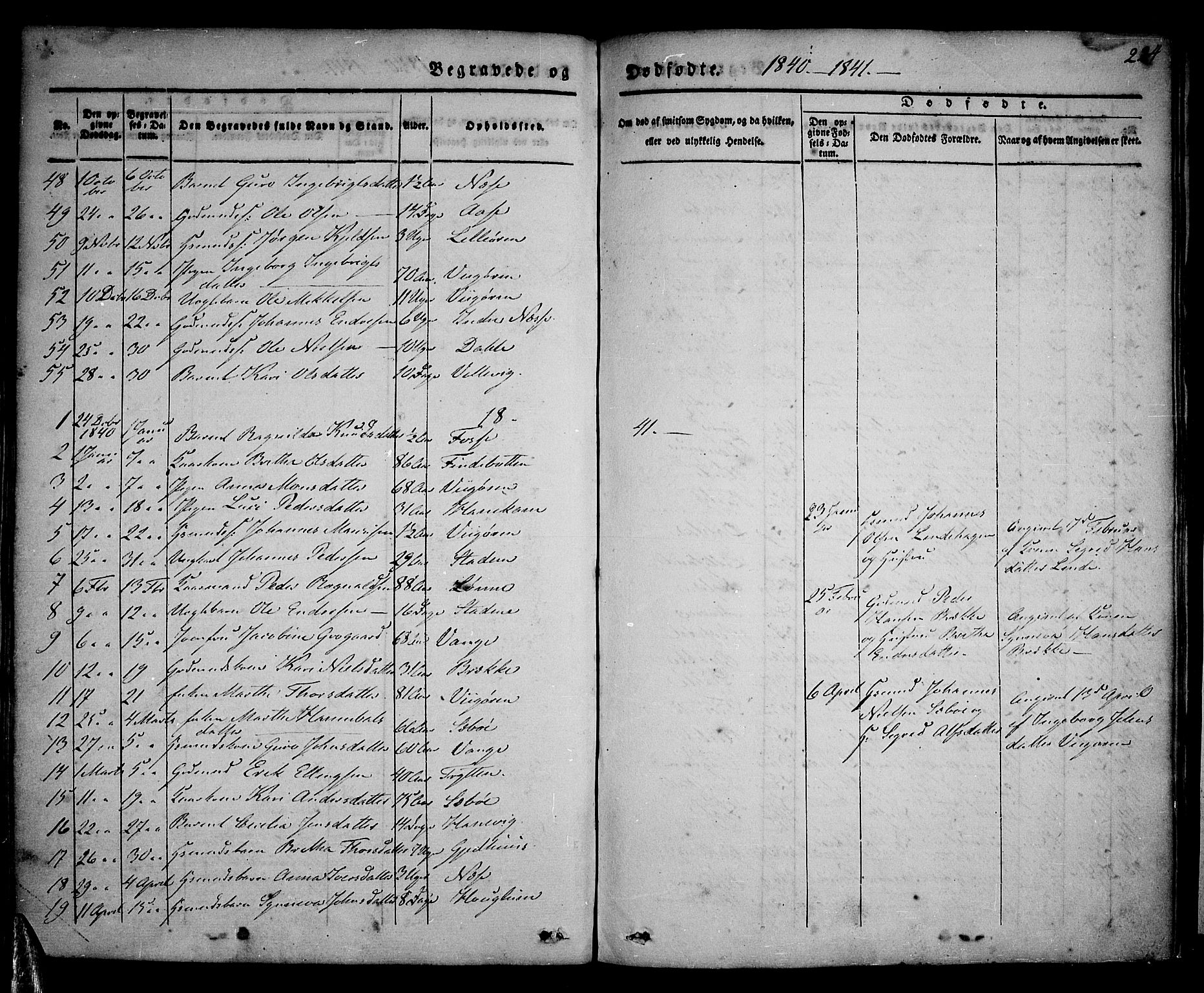 Vik sokneprestembete, AV/SAB-A-81501/H/Haa/Haaa/L0007: Parish register (official) no. A 7, 1831-1845, p. 224