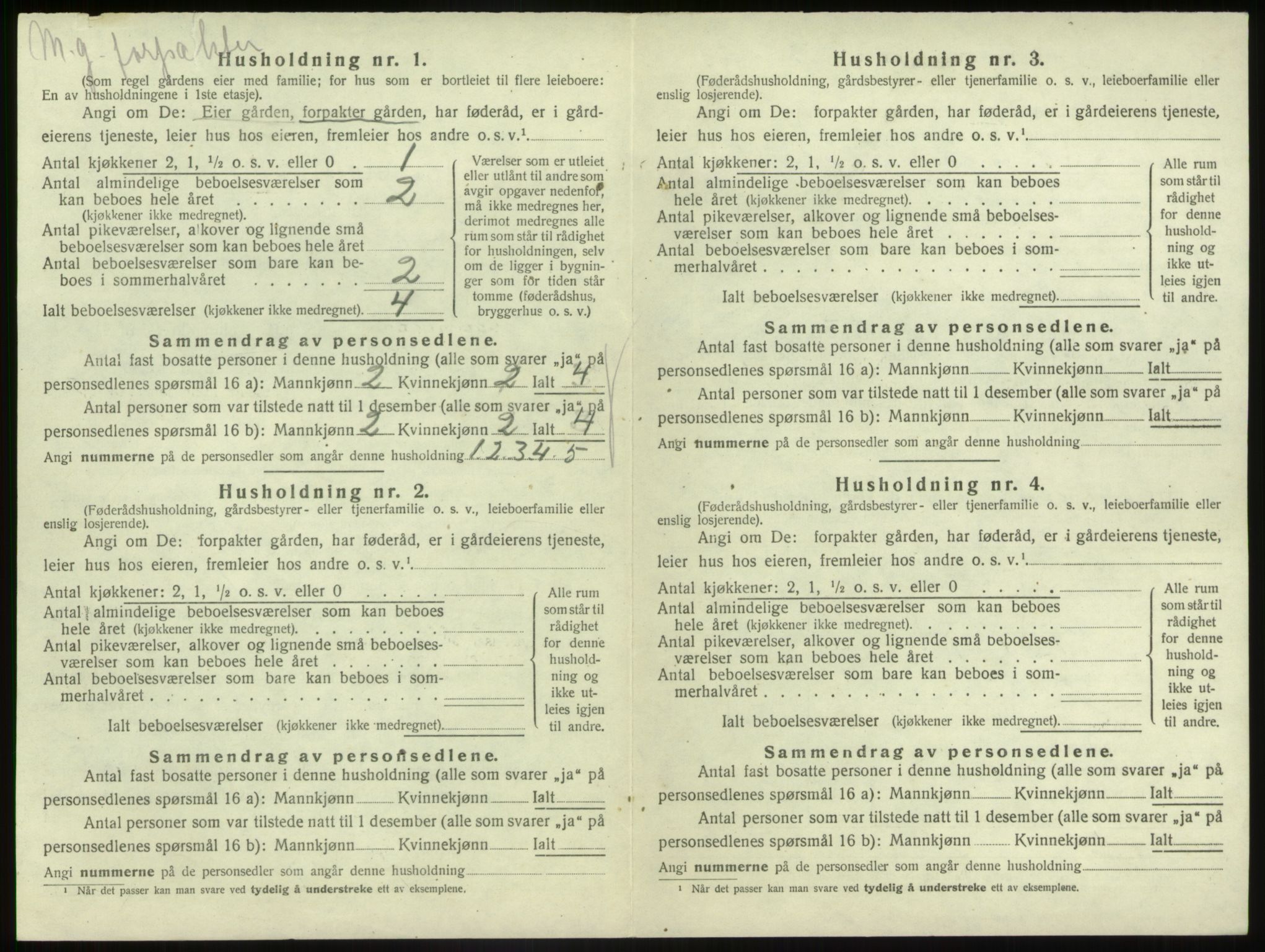 SAB, 1920 census for Gaular, 1920, p. 394