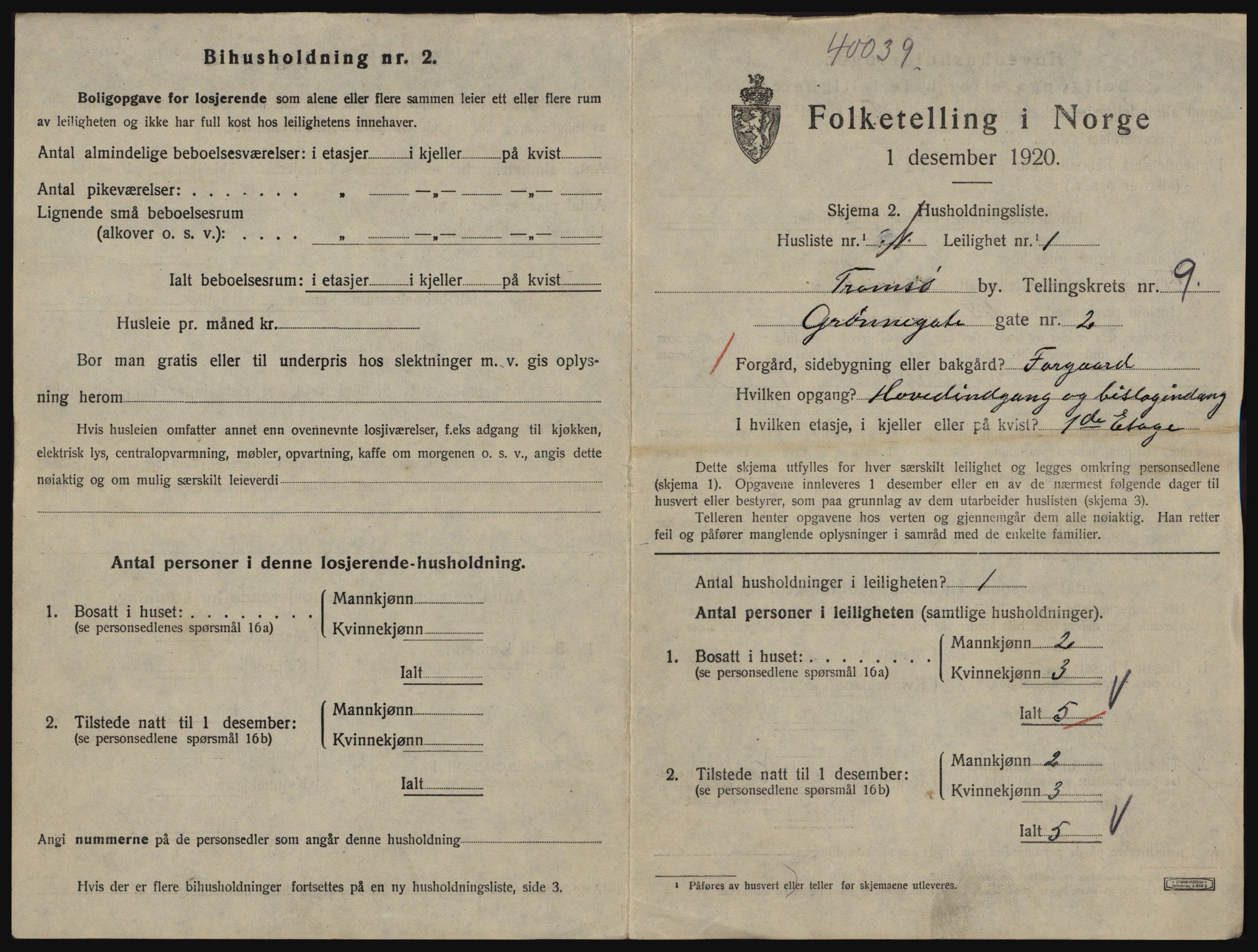 SATØ, 1920 census for Tromsø, 1920, p. 4779