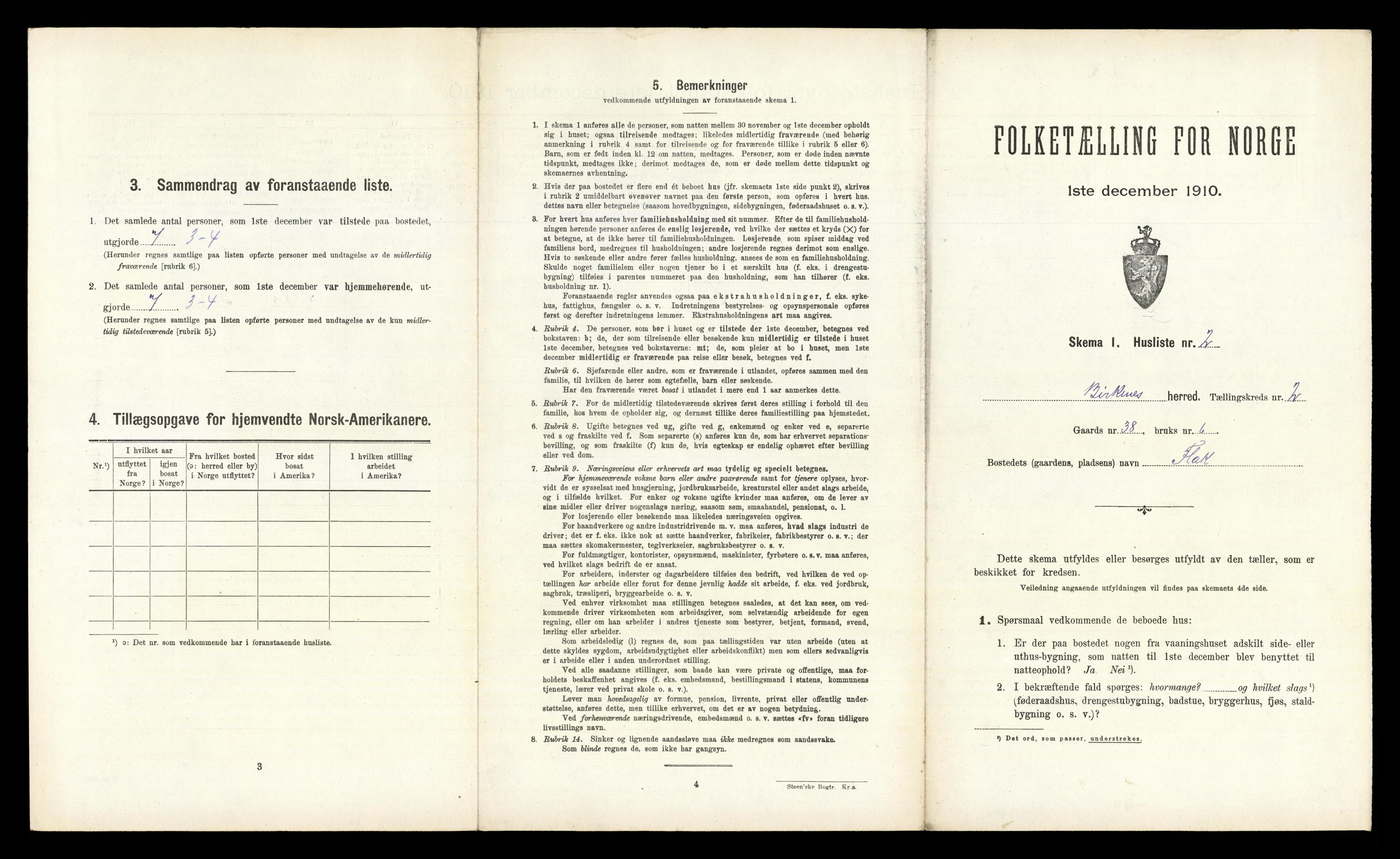 RA, 1910 census for Birkenes, 1910, p. 170