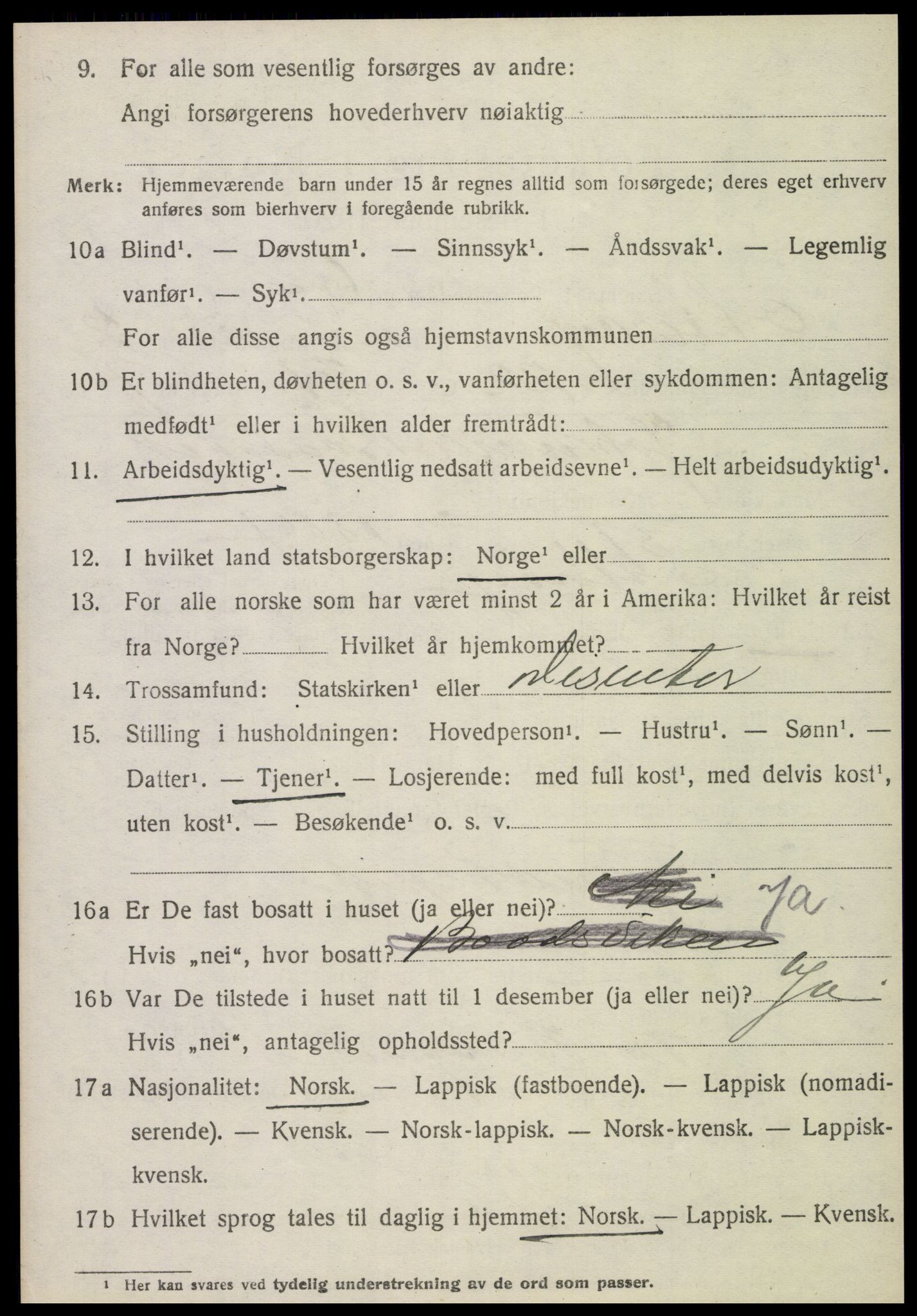 SAT, 1920 census for Otterøy, 1920, p. 1364