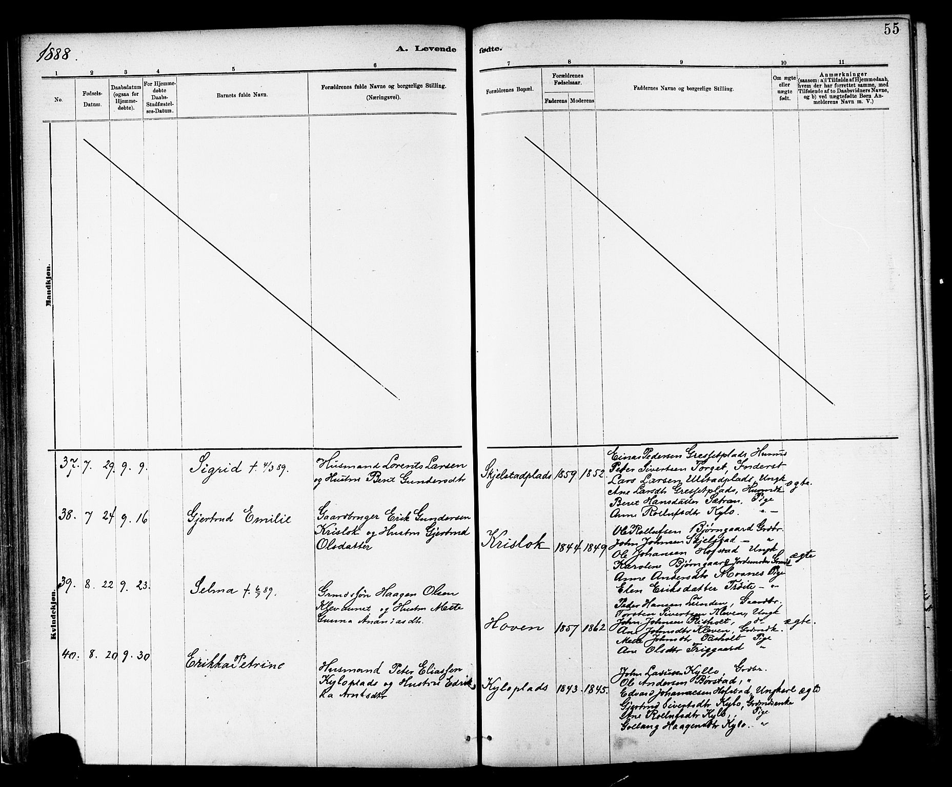 Ministerialprotokoller, klokkerbøker og fødselsregistre - Nord-Trøndelag, AV/SAT-A-1458/703/L0030: Parish register (official) no. 703A03, 1880-1892, p. 55