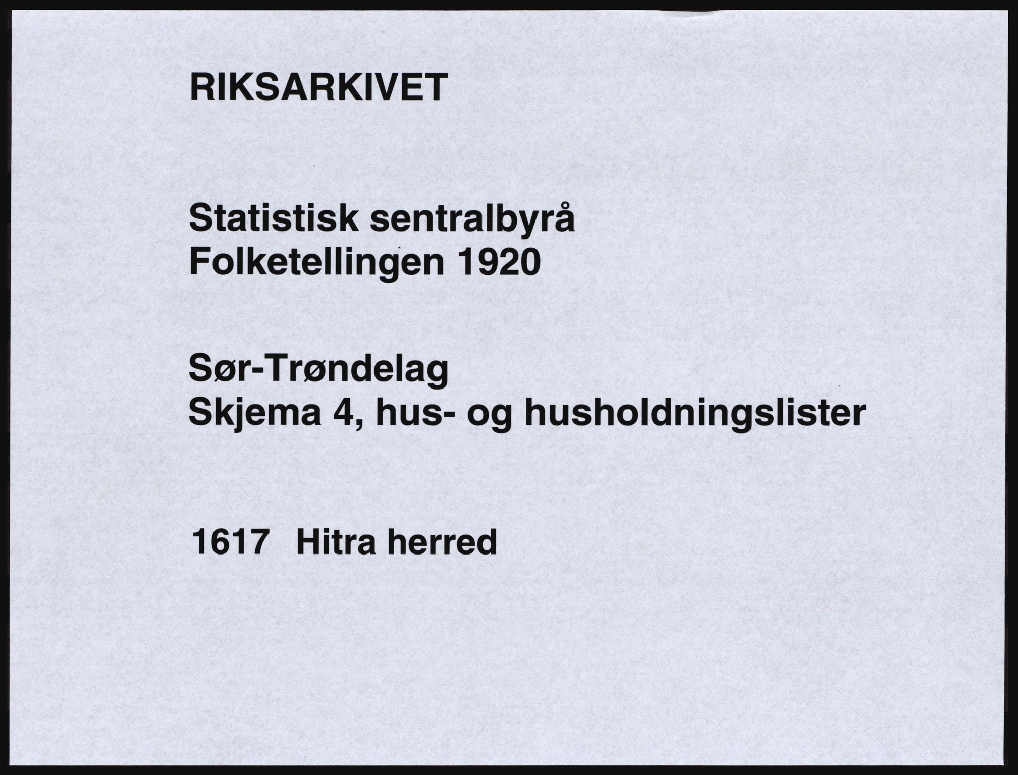 SAT, 1920 census for Hitra, 1920, p. 33