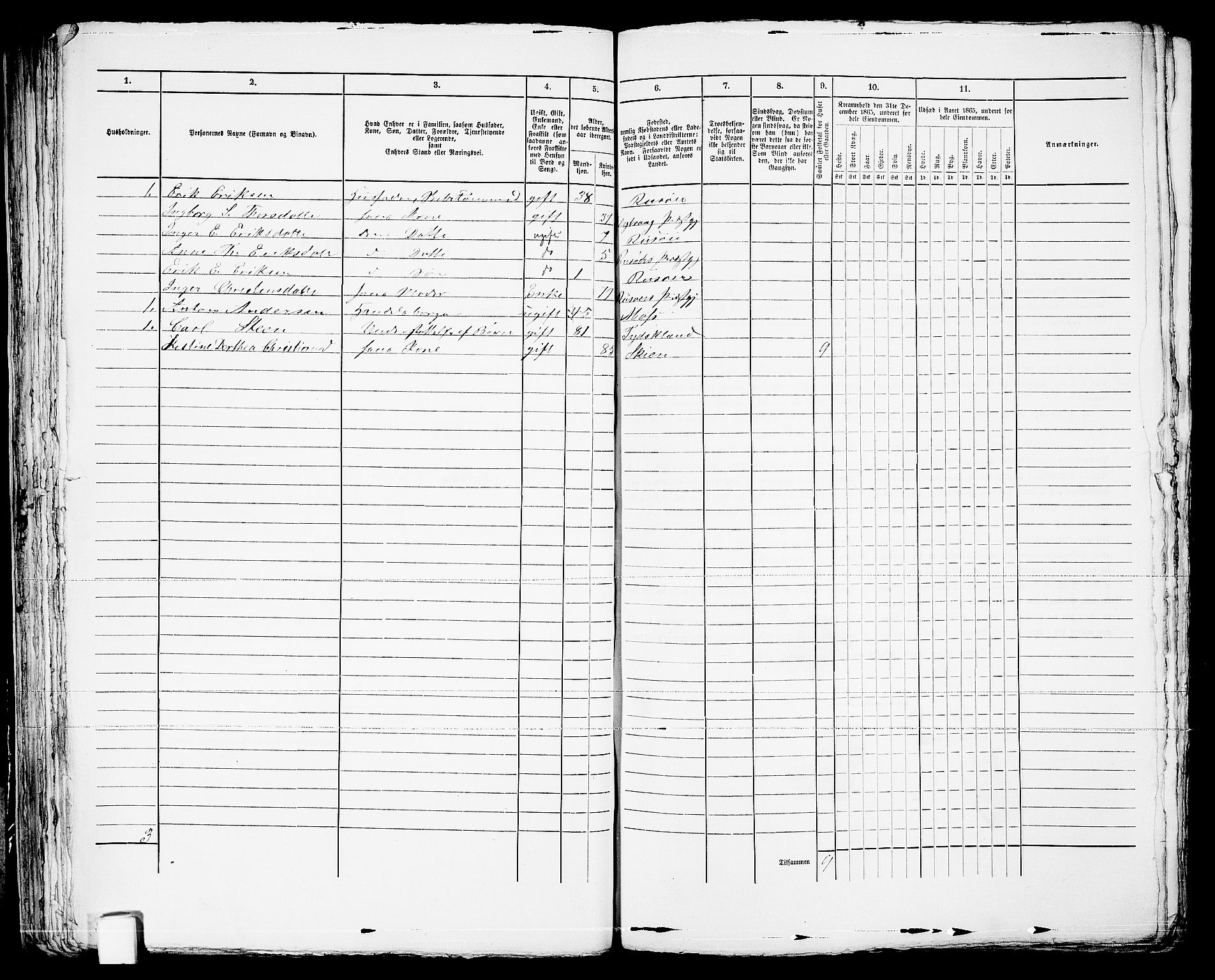 RA, 1865 census for Risør/Risør, 1865, p. 90