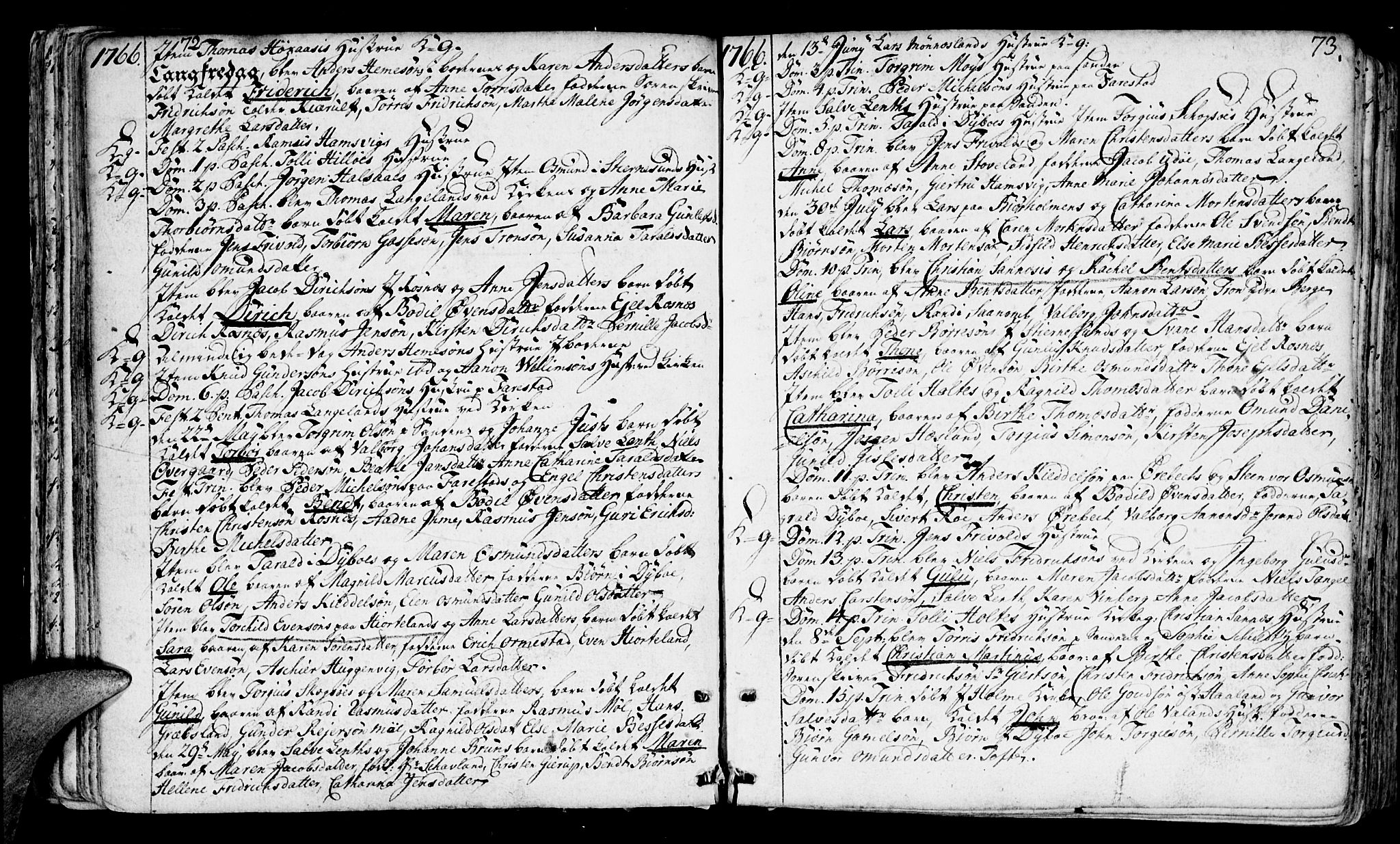 Mandal sokneprestkontor, AV/SAK-1111-0030/F/Fa/Faa/L0003: Parish register (official) no. A 3, 1748-1794, p. 72-73