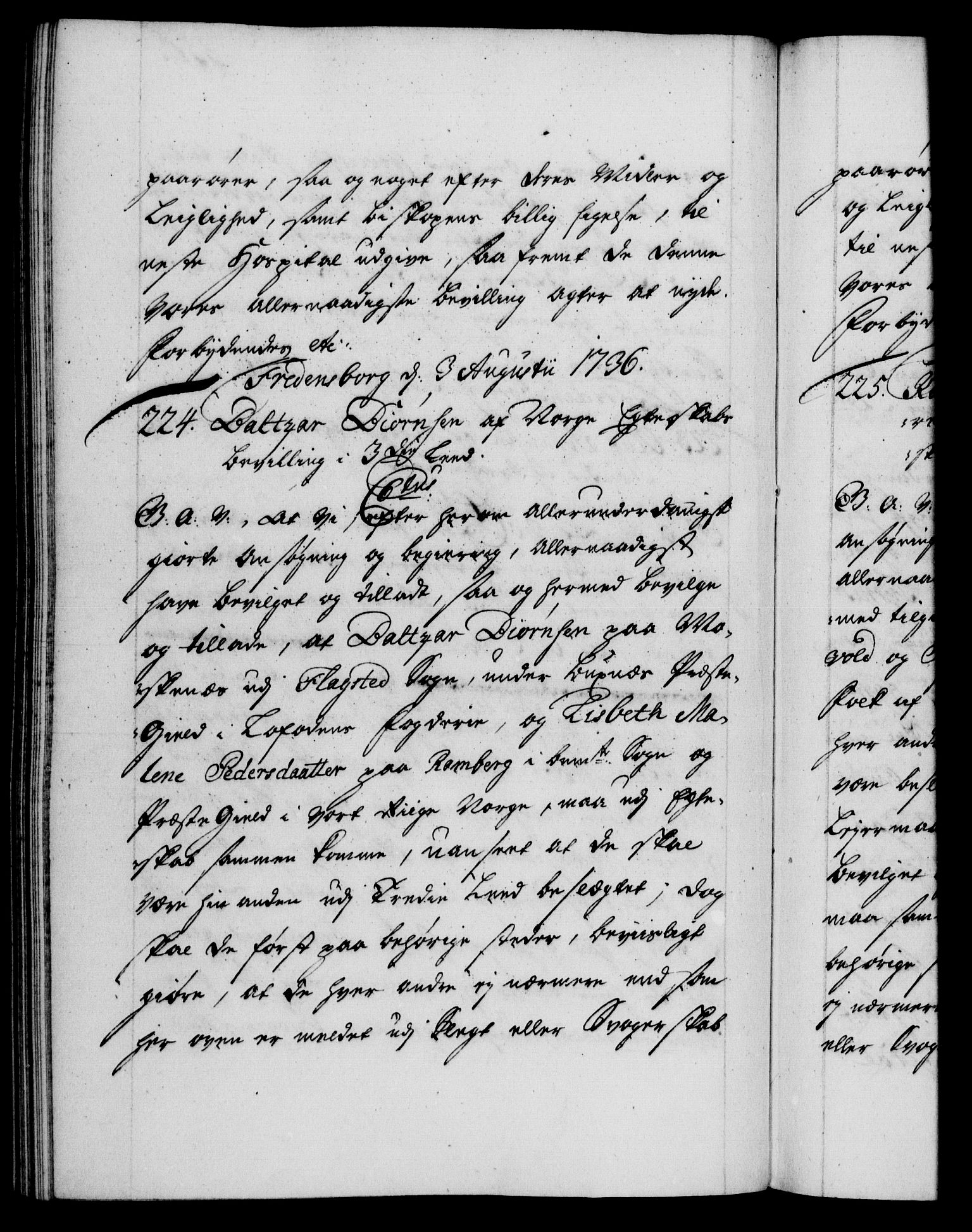 Danske Kanselli 1572-1799, AV/RA-EA-3023/F/Fc/Fca/Fcaa/L0029: Norske registre, 1735-1736, p. 556b