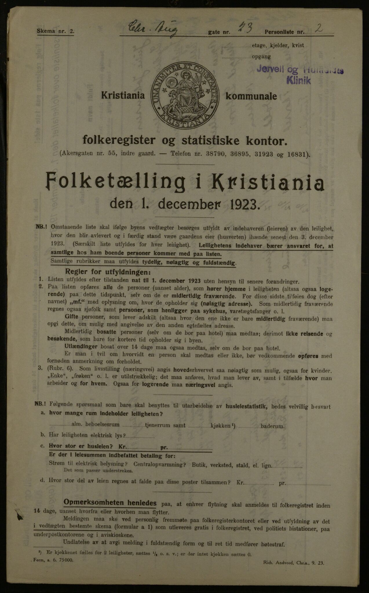 OBA, Municipal Census 1923 for Kristiania, 1923, p. 60737