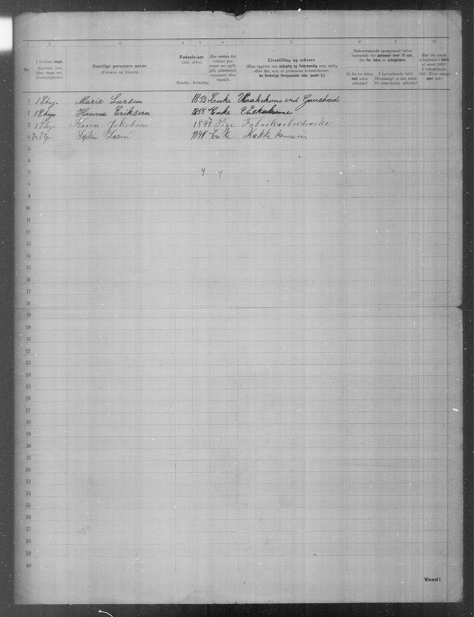 OBA, Municipal Census 1903 for Kristiania, 1903, p. 16