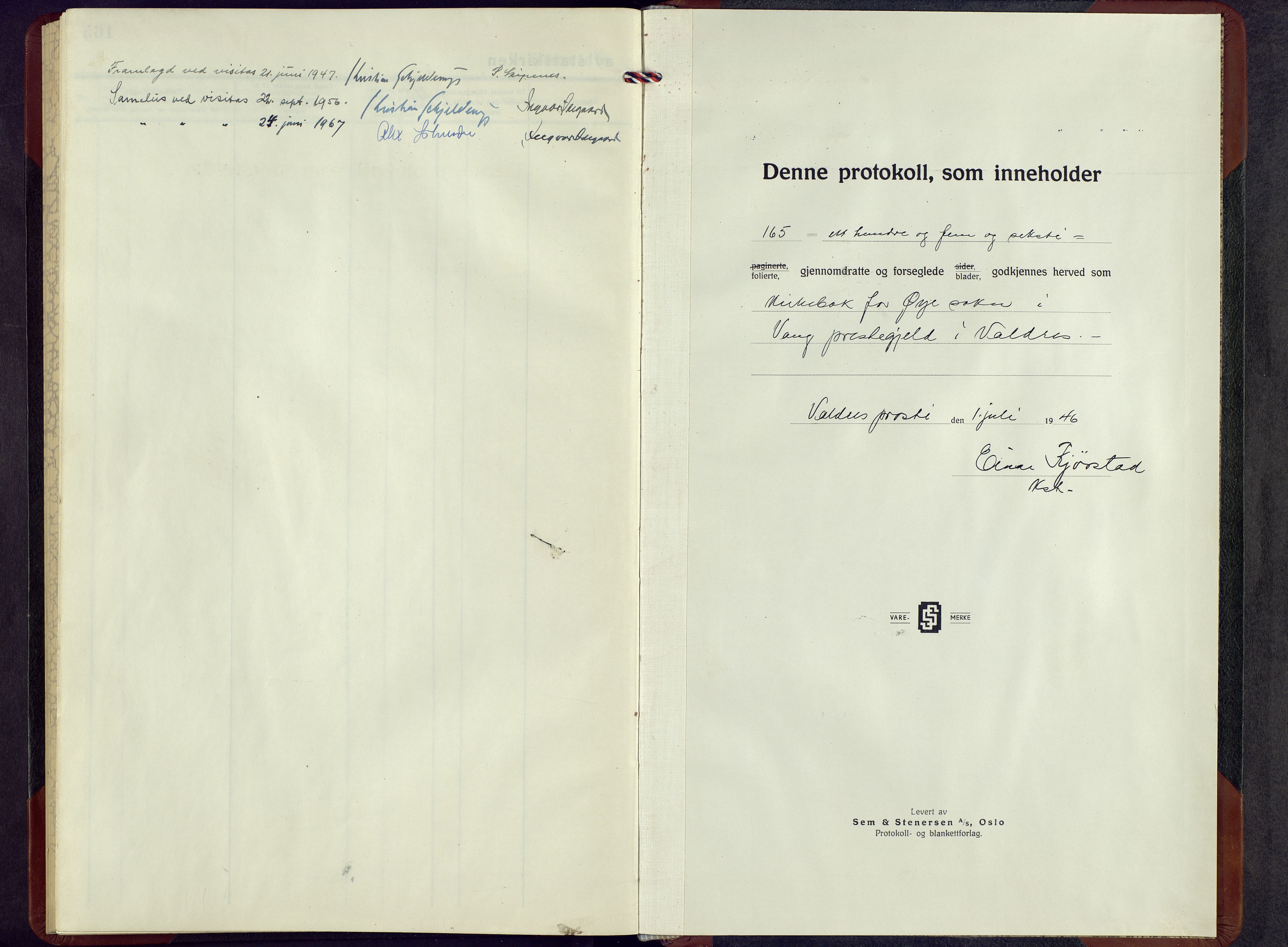 Vang prestekontor, Valdres, AV/SAH-PREST-140/H/Hb/L0010: Parish register (copy) no. 10, 1945-1966