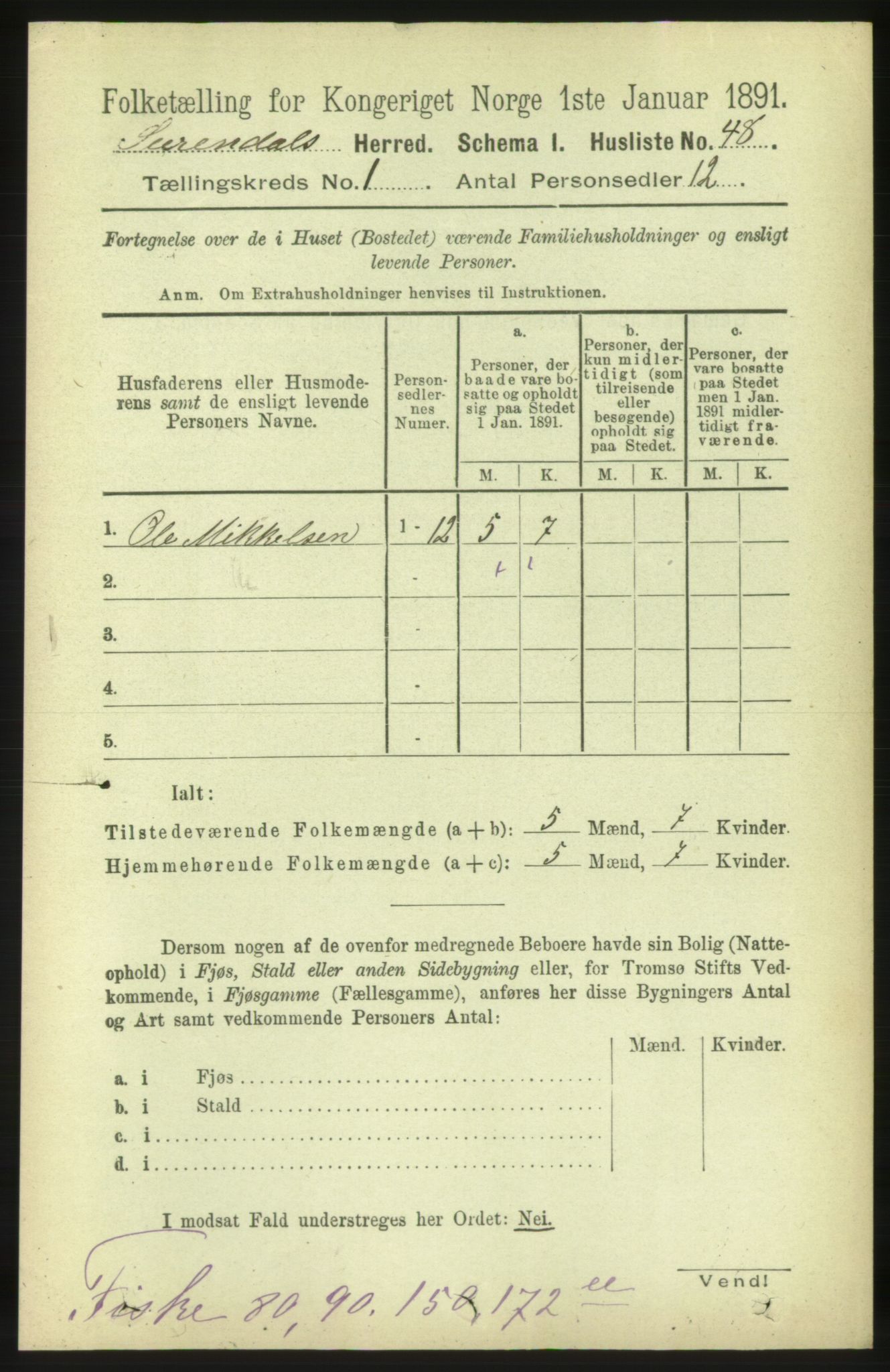 RA, 1891 census for 1566 Surnadal, 1891, p. 85