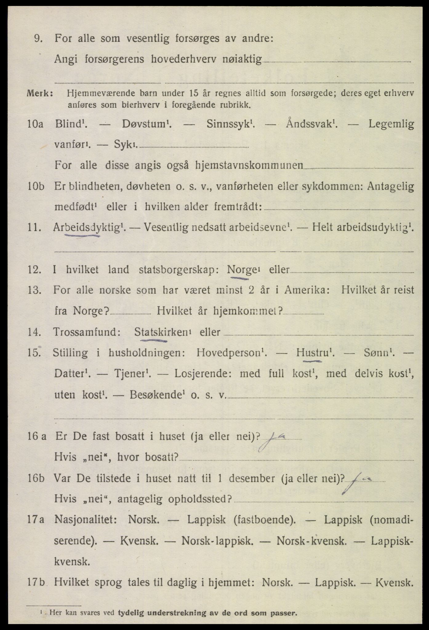 SAT, 1920 census for Flatanger, 1920, p. 2789