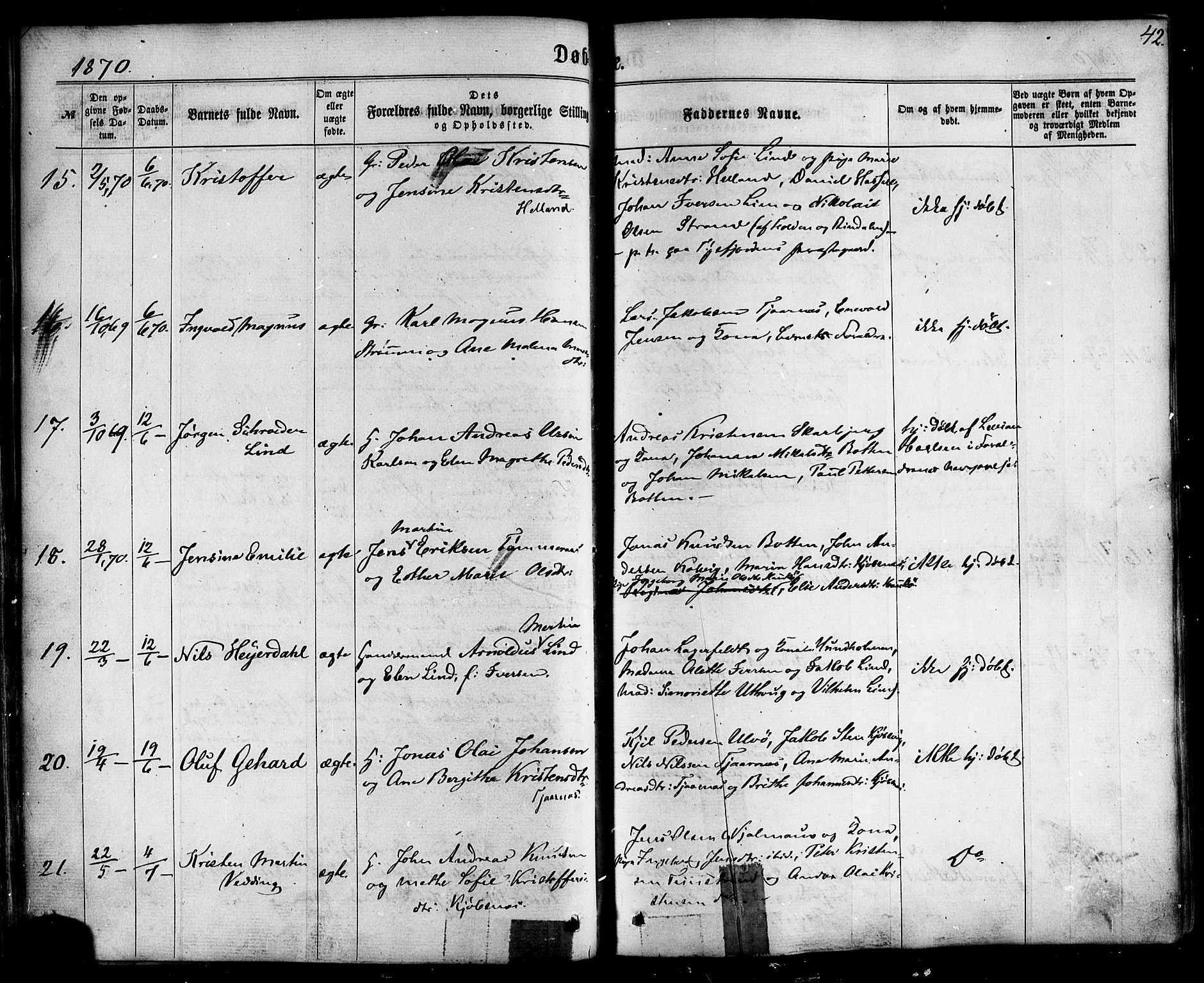 Ministerialprotokoller, klokkerbøker og fødselsregistre - Nordland, SAT/A-1459/861/L0867: Parish register (official) no. 861A02, 1864-1878, p. 42