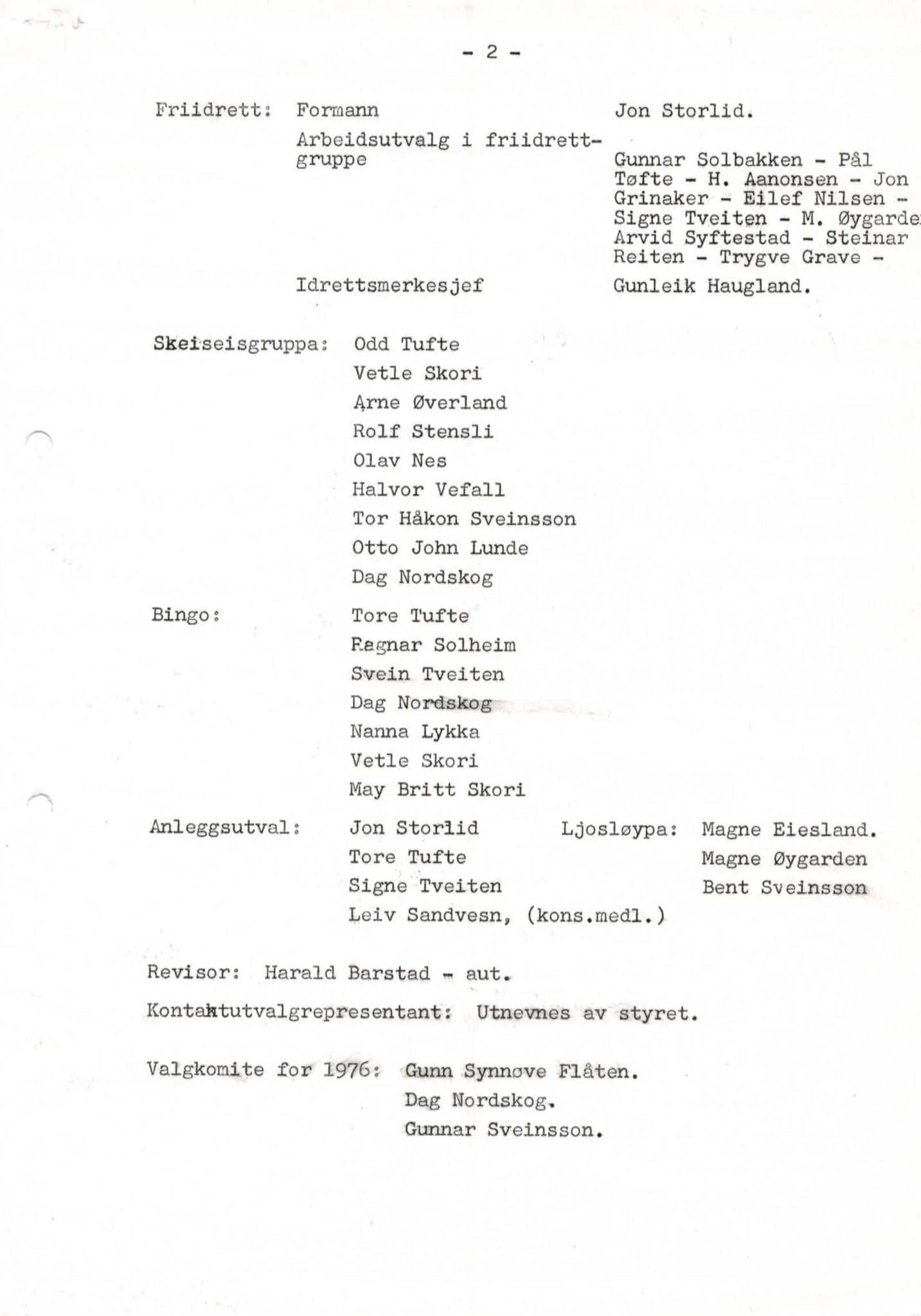 Seljord Idrettslag, VTM/A-1034/A/Ab/L0001: Årsmeldingar, 1975